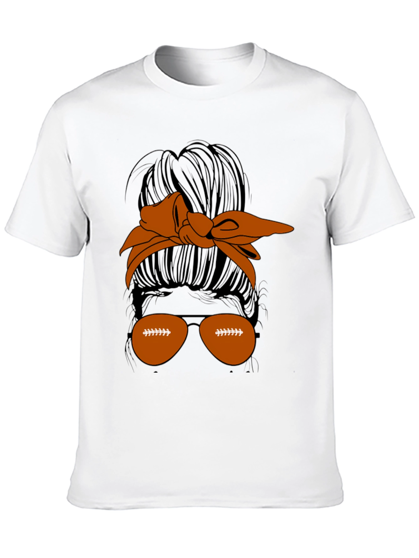 Football Messy Bun T-Shirt