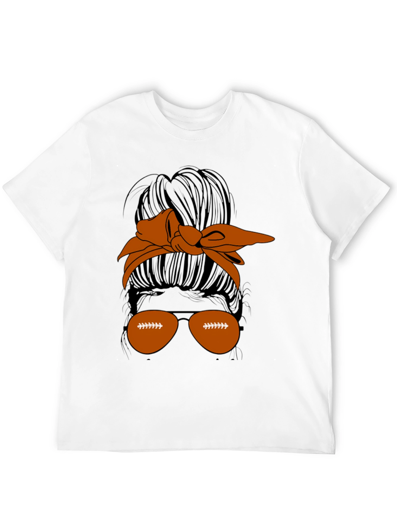 Football Messy Bun T-Shirt