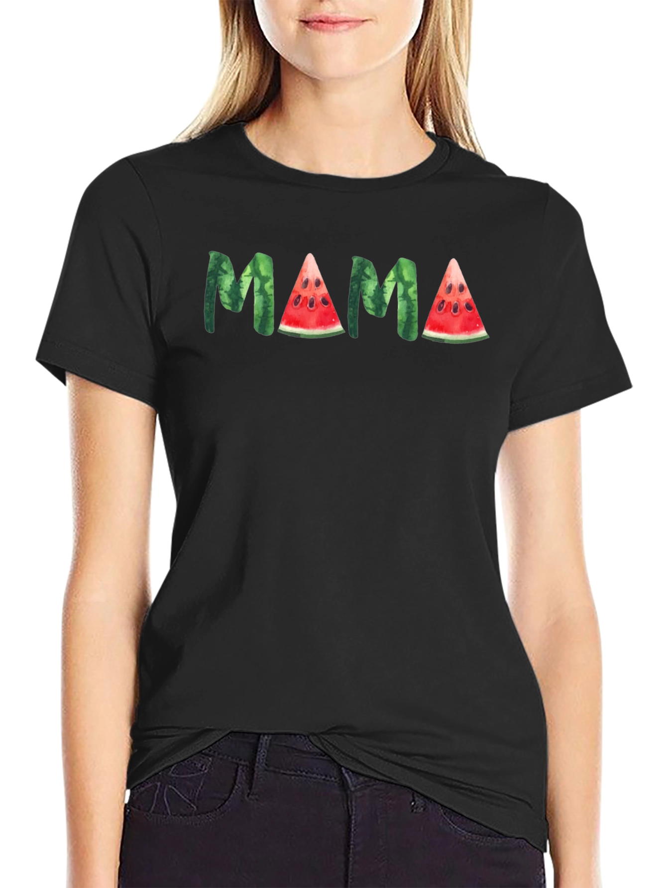 Mama Watermelon Graphic Tee - Fun Summer Shirt