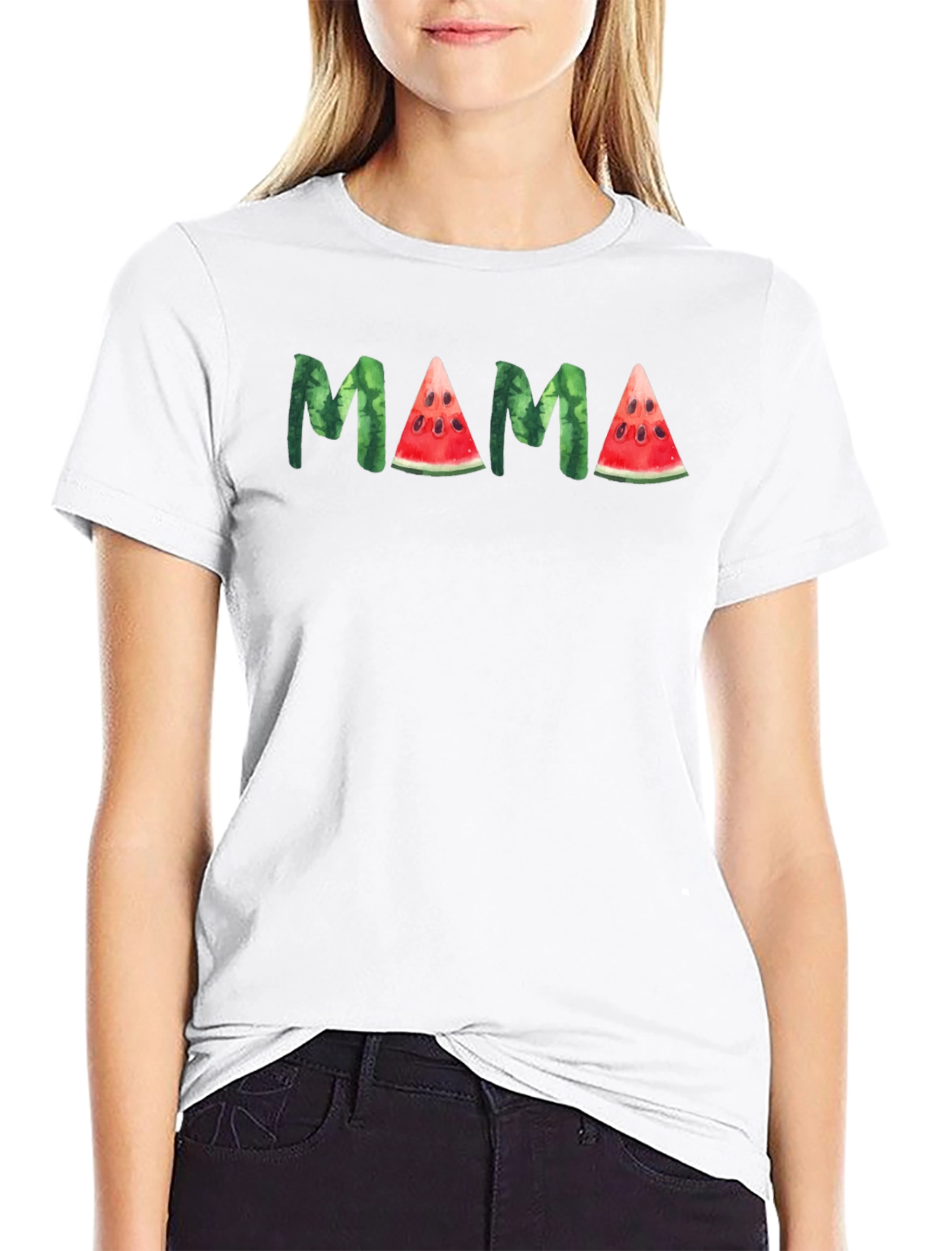 Mama Watermelon Graphic Tee - Fun Summer Shirt