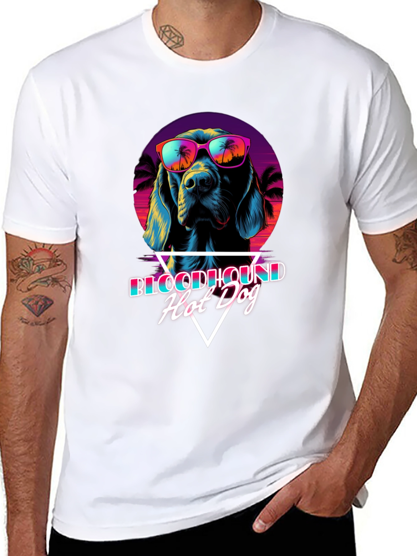 Retro Bloodhound Hot Dog Graphic Tee