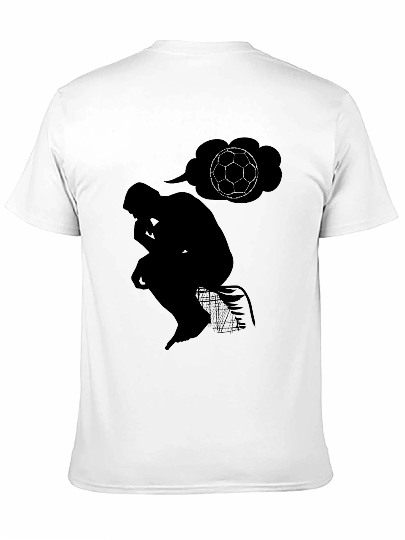 The Thinker Soccer T-Shirt - Black Cotton Tee