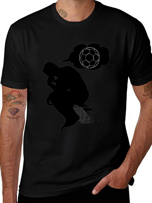 The Thinker Soccer T-Shirt - Black Cotton Tee