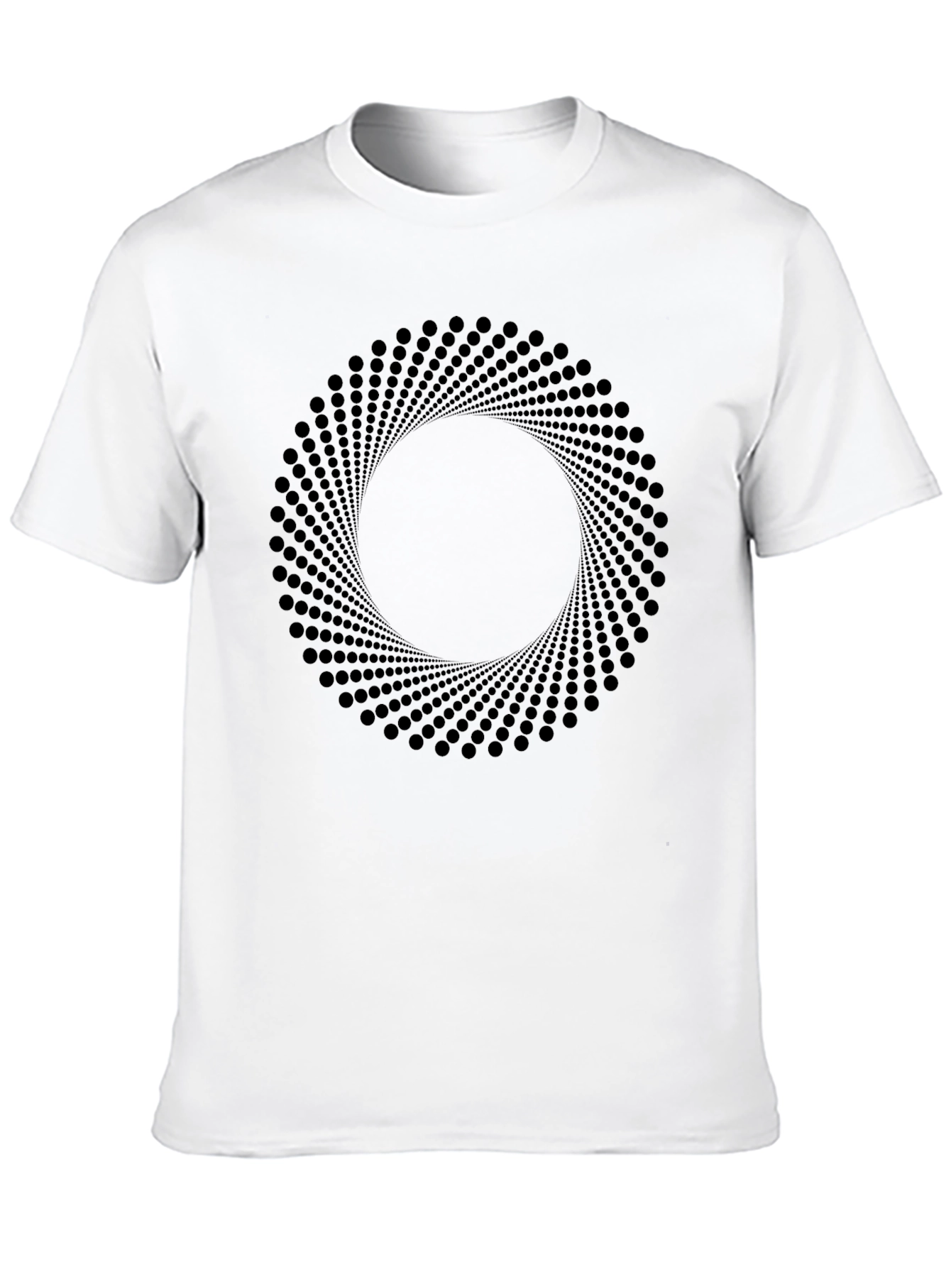 Abstract Circle Dot Pattern Black T-Shirt