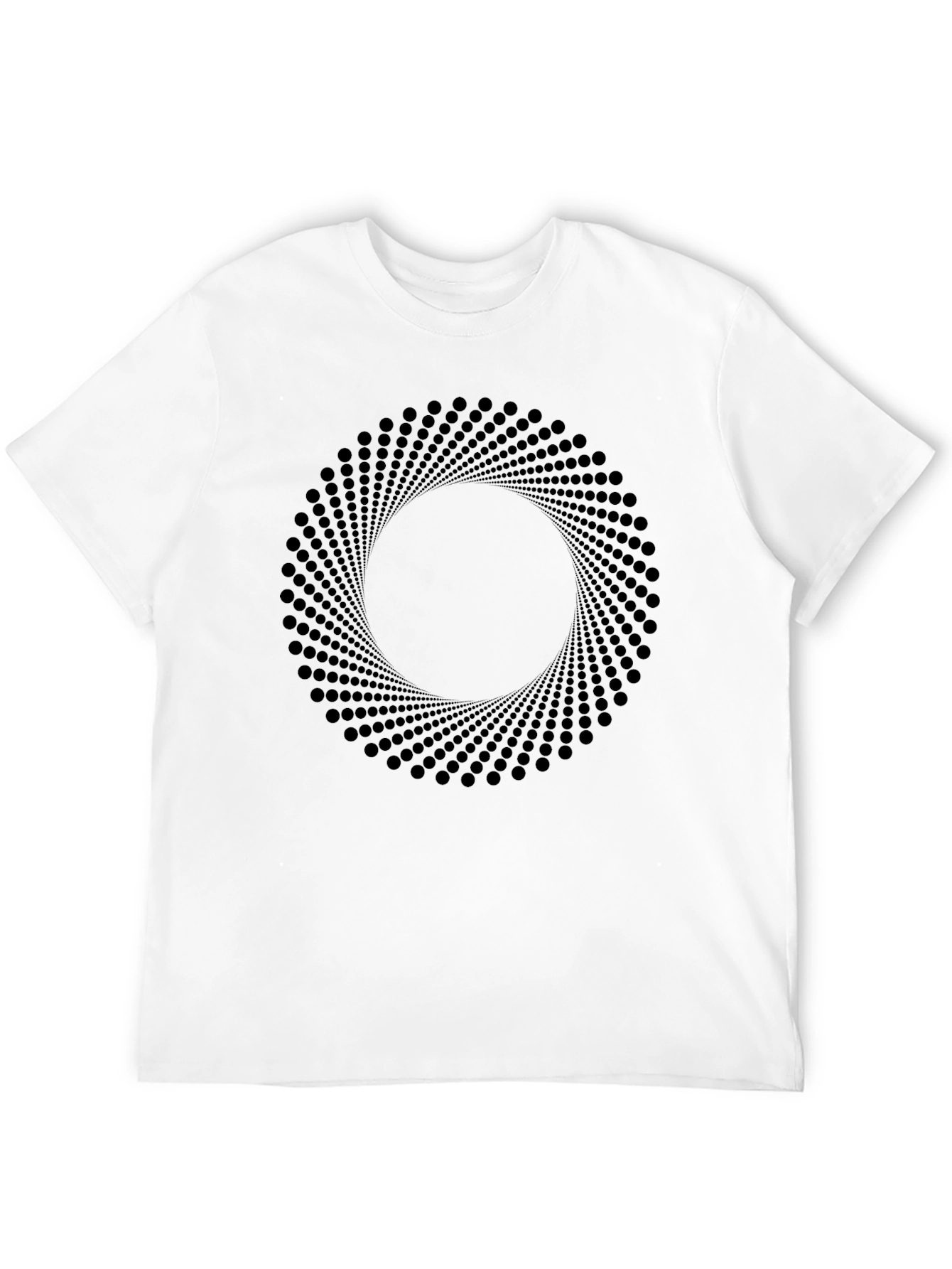 Abstract Circle Dot Pattern Black T-Shirt
