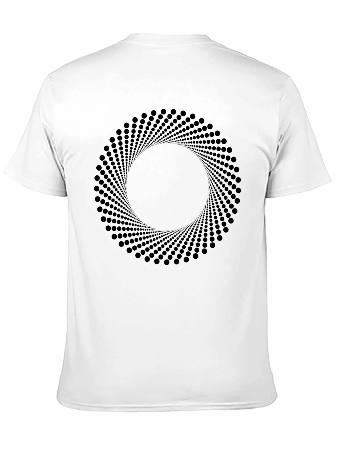 Abstract Circle Dot Pattern Black T-Shirt