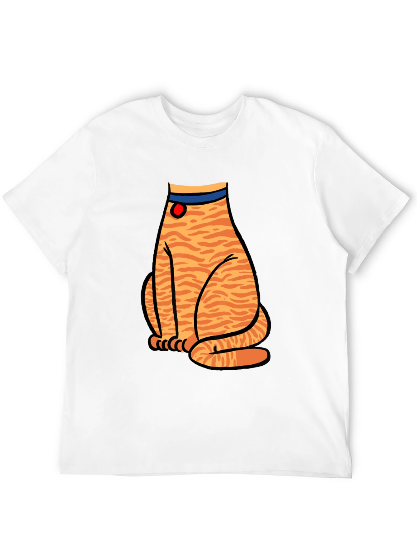 Striped Cat Graphic T-Shirt - Unisex Black Tee