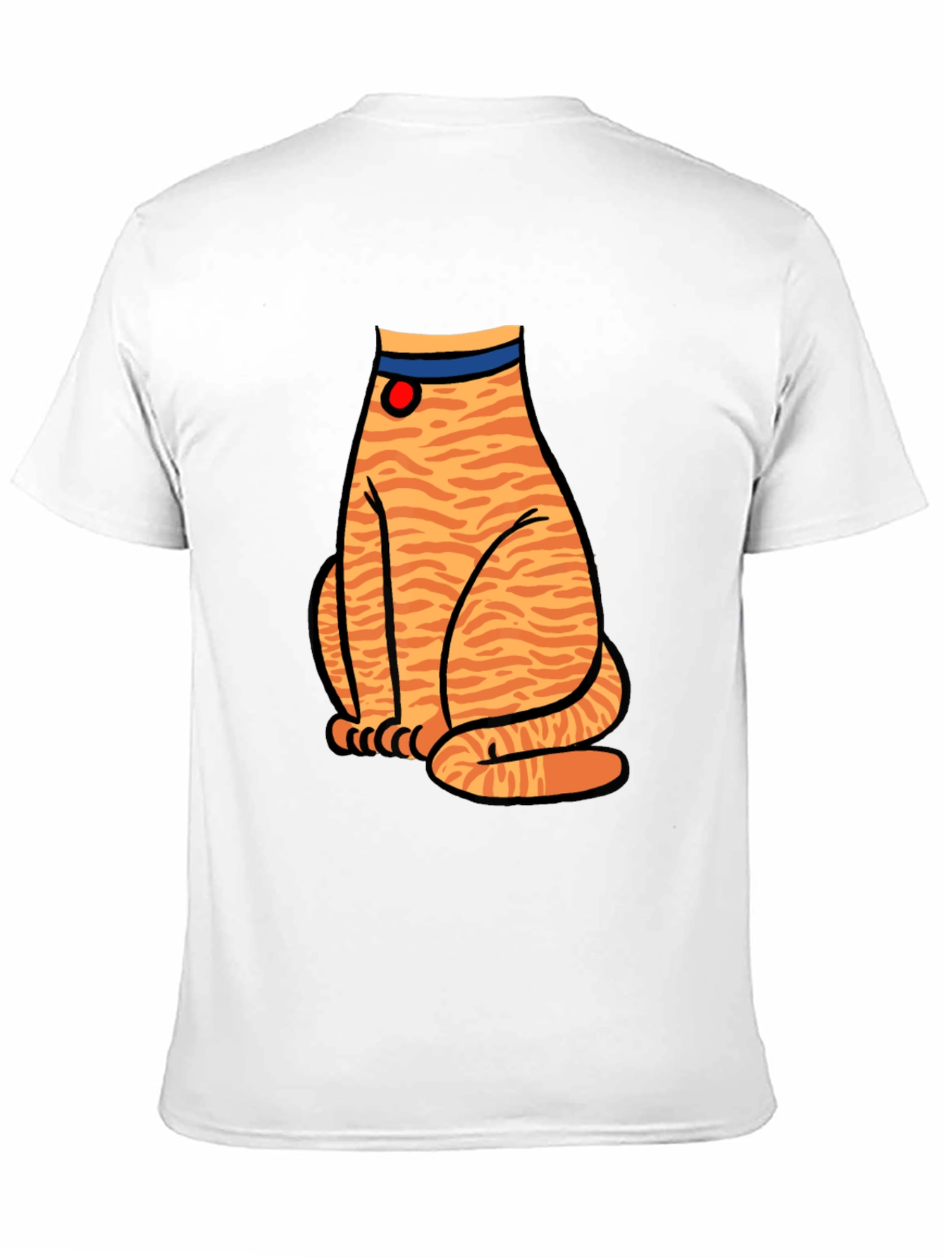 Striped Cat Graphic T-Shirt - Unisex Black Tee