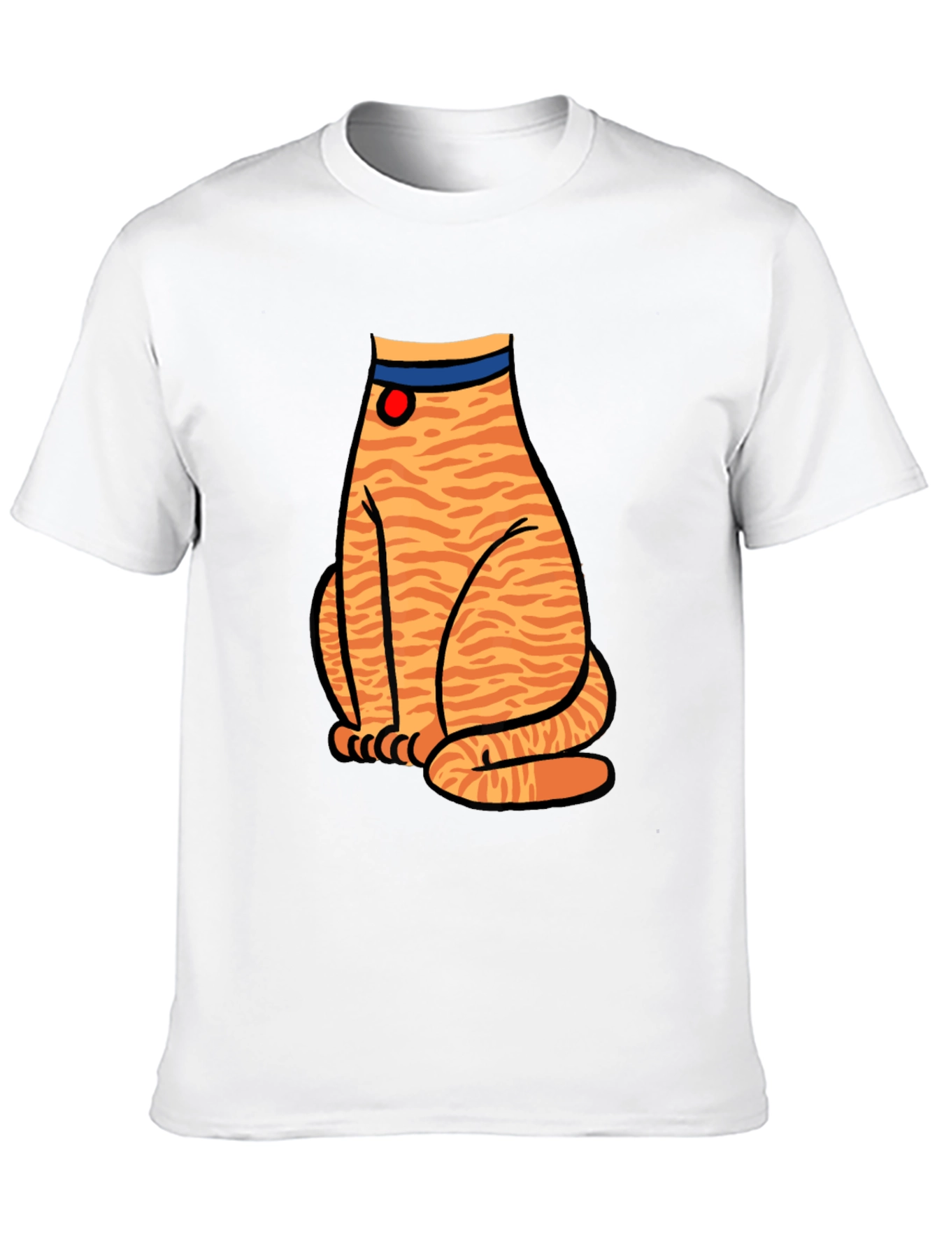 Striped Cat Graphic T-Shirt - Unisex Black Tee