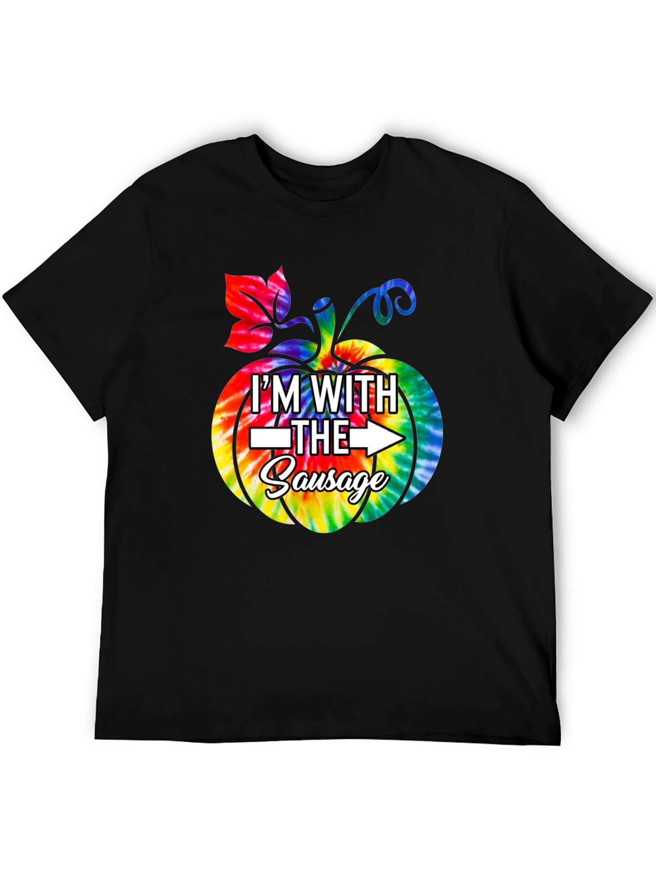 Im With The Sausage Pumpkin Tie-Dye Funny T-Shirt