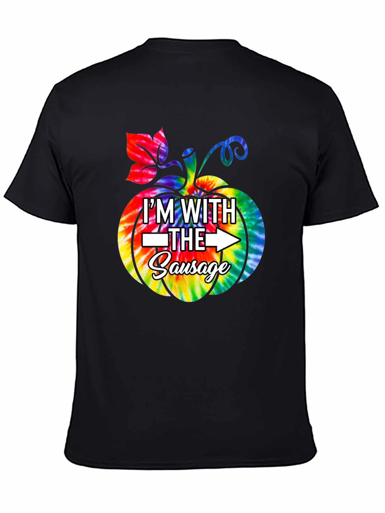 Im With The Sausage Pumpkin Tie-Dye Funny T-Shirt