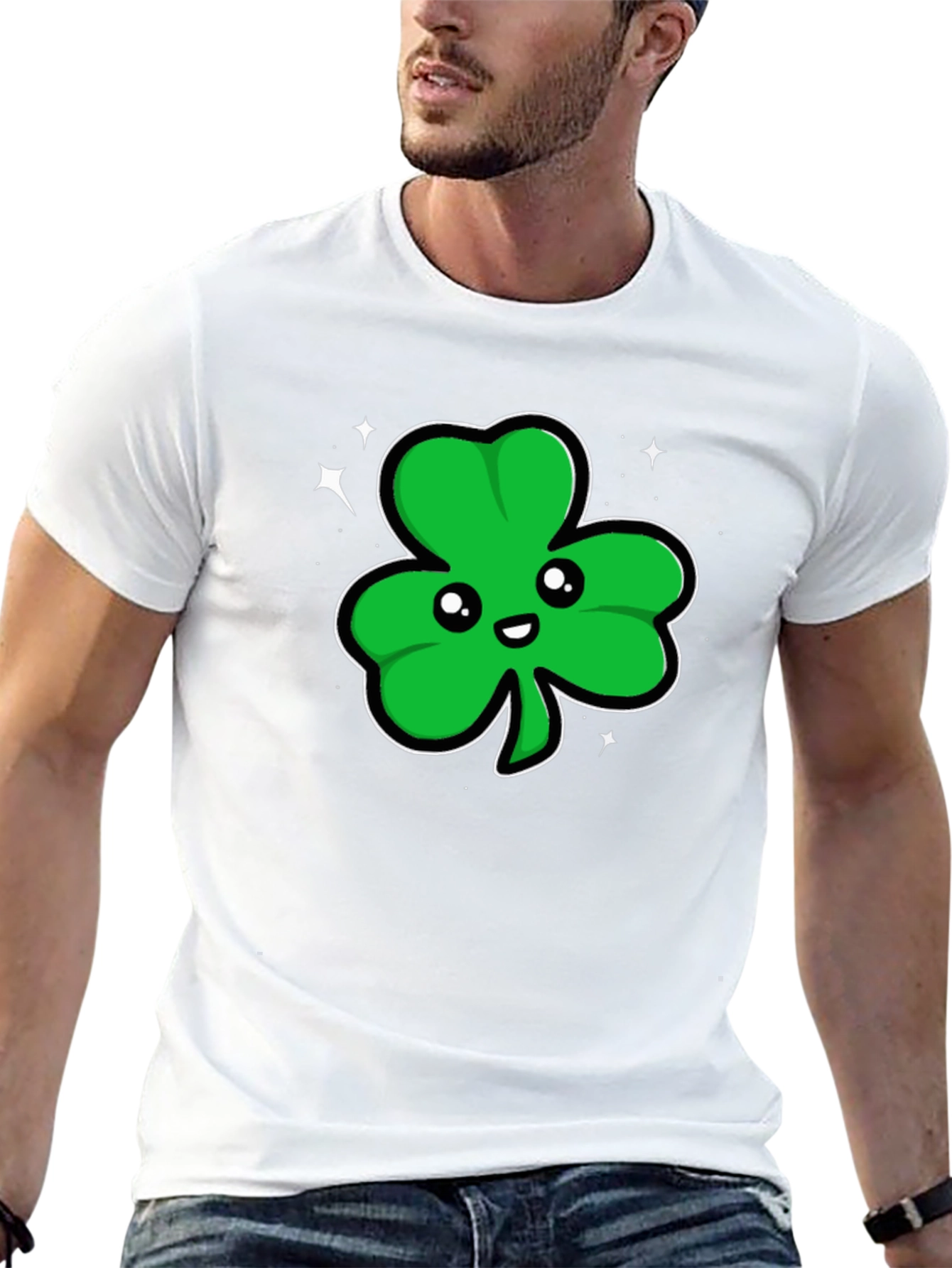 Lucky Shamrock T-Shirt - Mens Black Tee