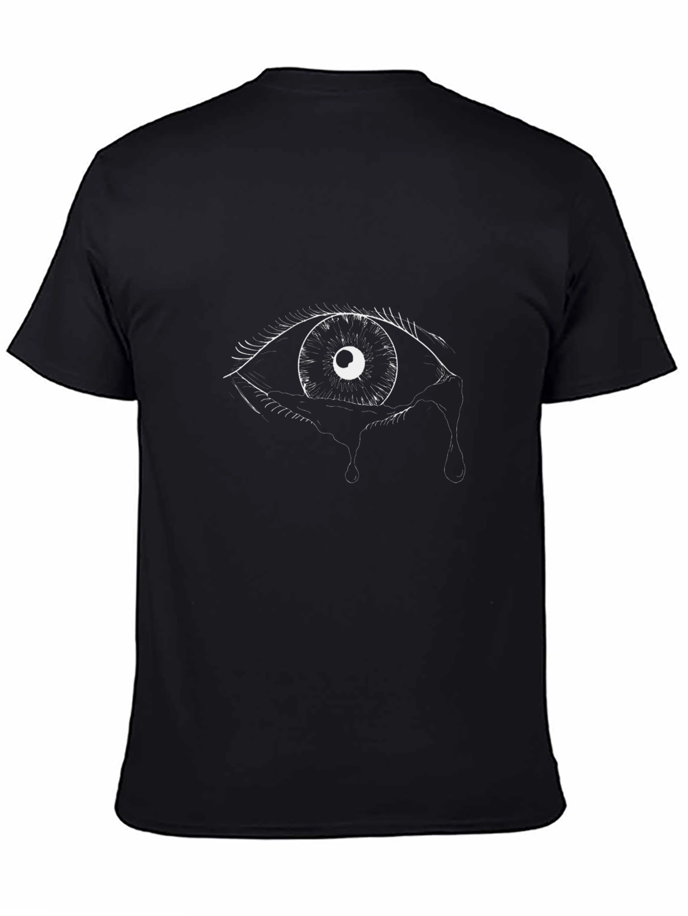 Tearful Eye Graphic Tee - Stylish Black T-Shirt