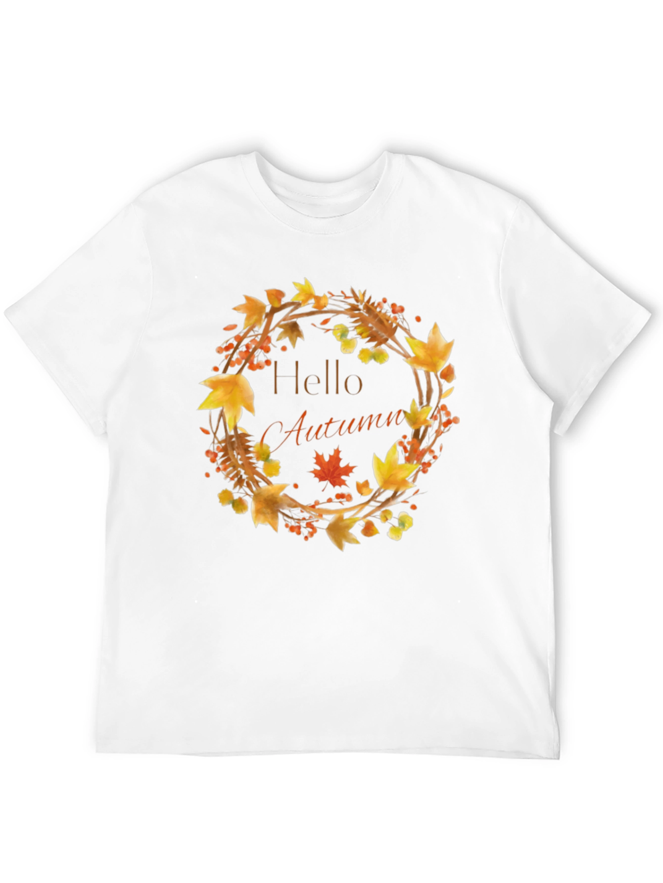 Hello Autumn T-Shirt - Fall Wreath Design