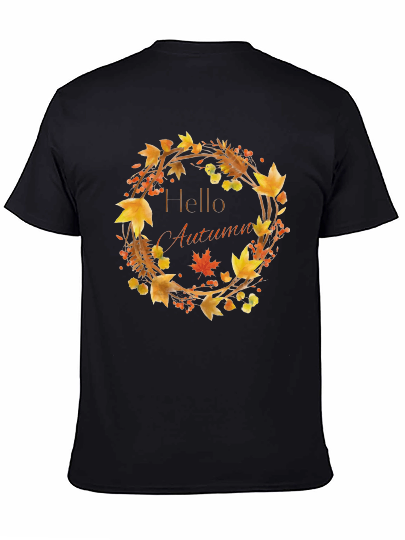 Hello Autumn T-Shirt - Fall Wreath Design
