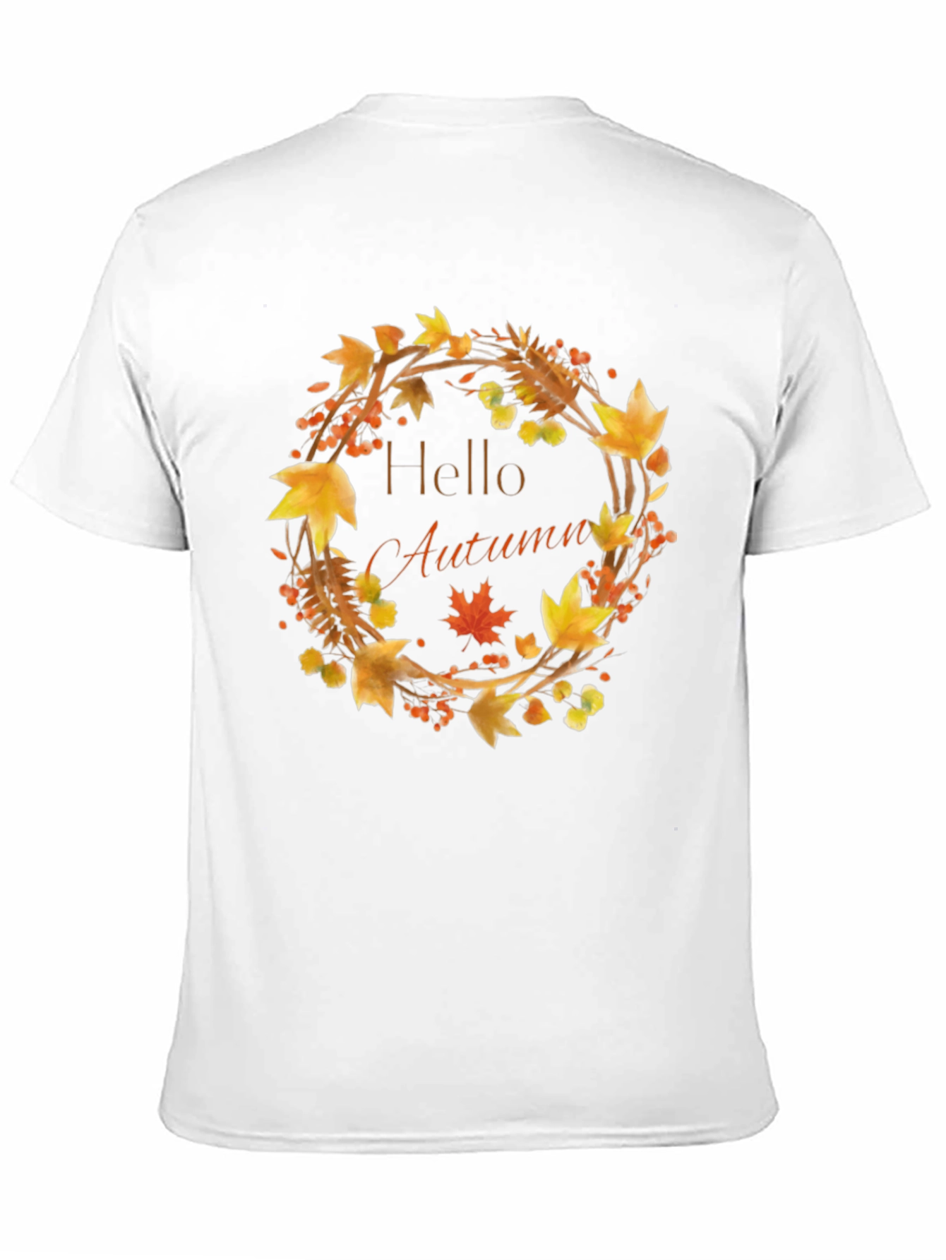 Hello Autumn T-Shirt - Fall Wreath Design