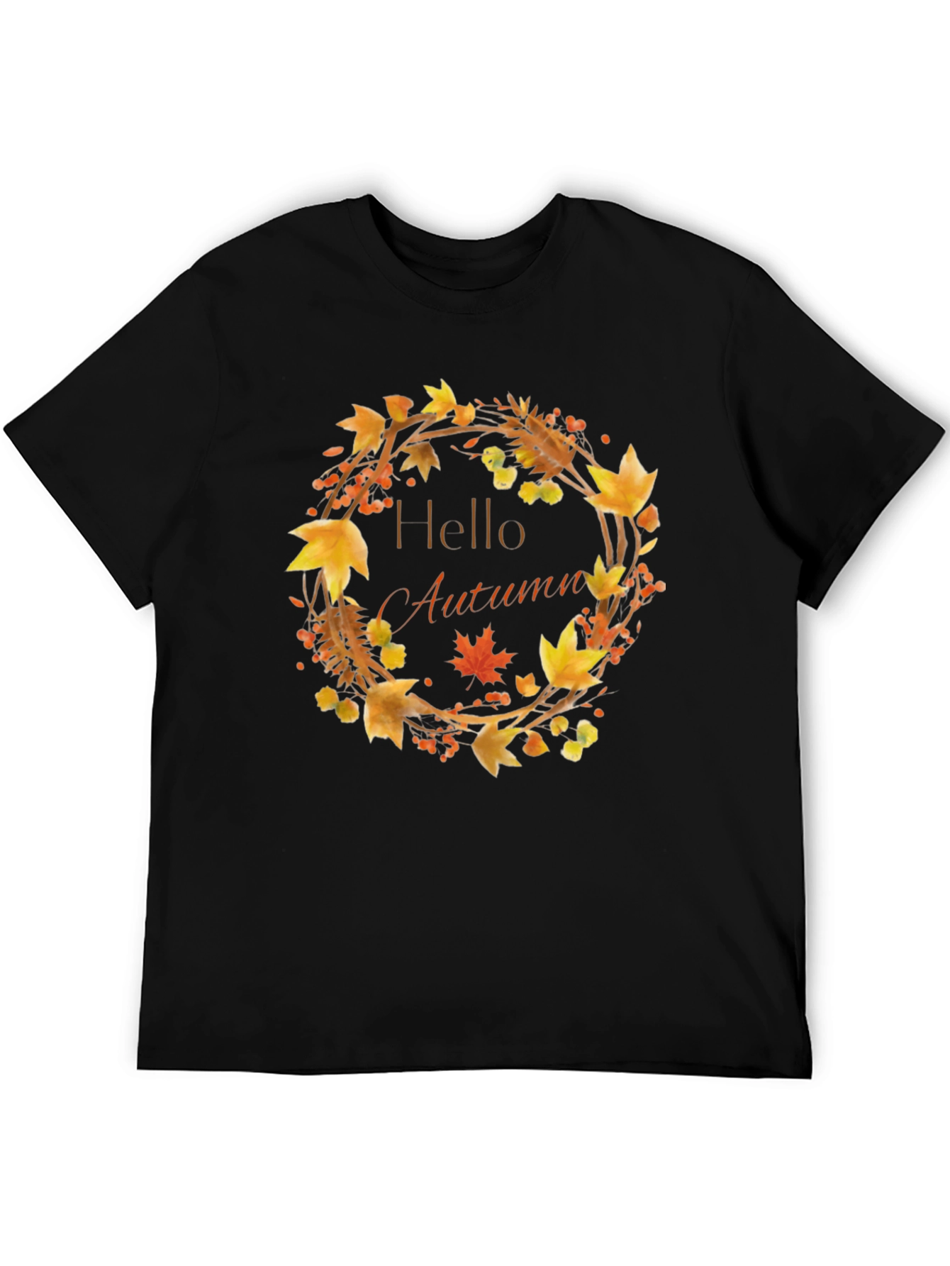 Hello Autumn T-Shirt - Fall Wreath Design