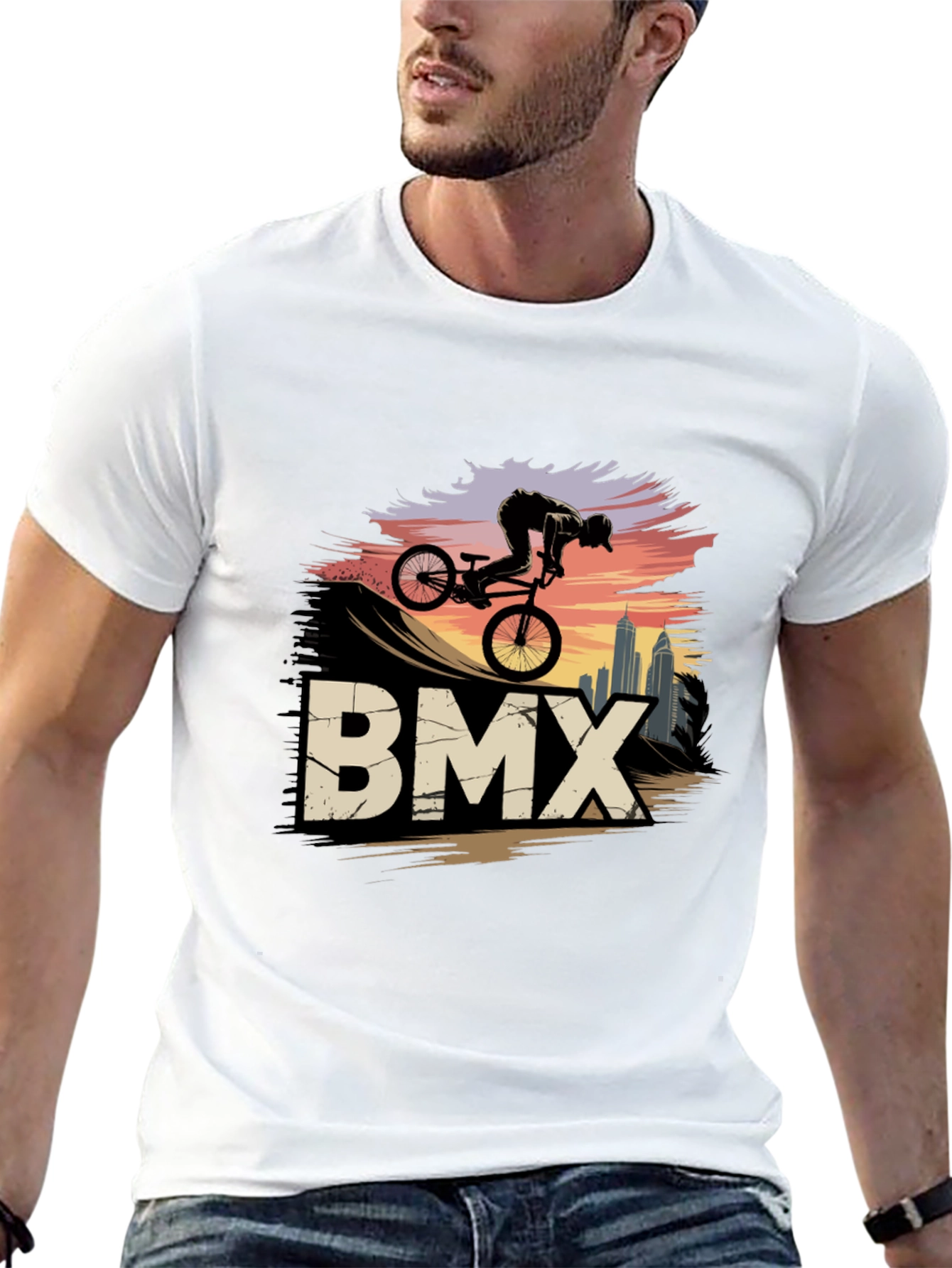 BMX Rider Graphic Tee - Urban Style Shirt