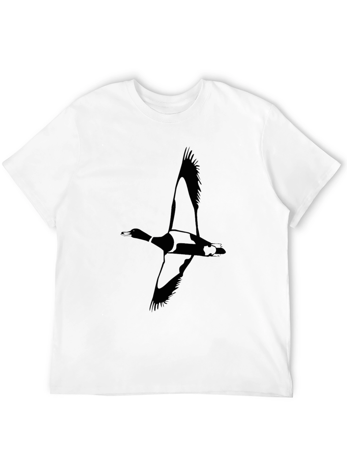 Mens Black T-Shirt - Flying Duck Graphic Tee