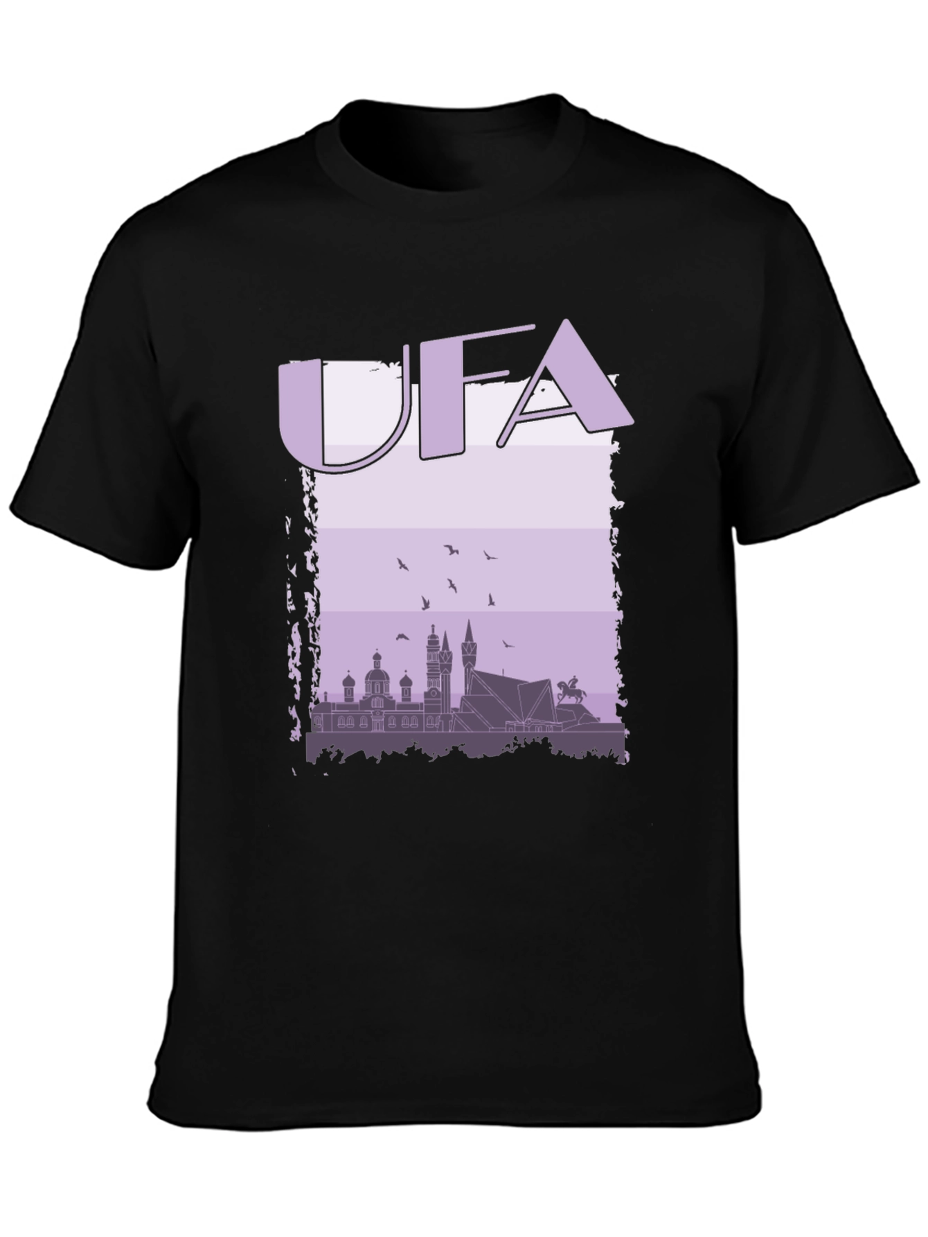 UFA Skyline Graphic T-Shirt - Black Cotton Tee