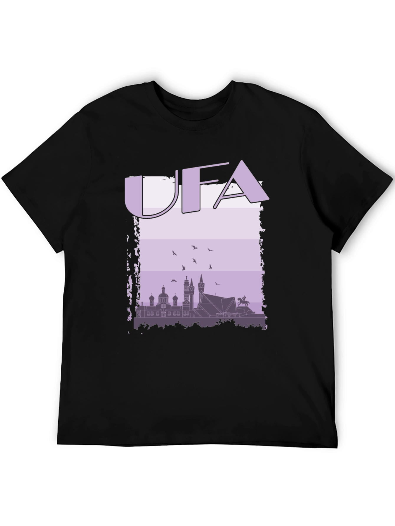 UFA Skyline Graphic T-Shirt - Black Cotton Tee