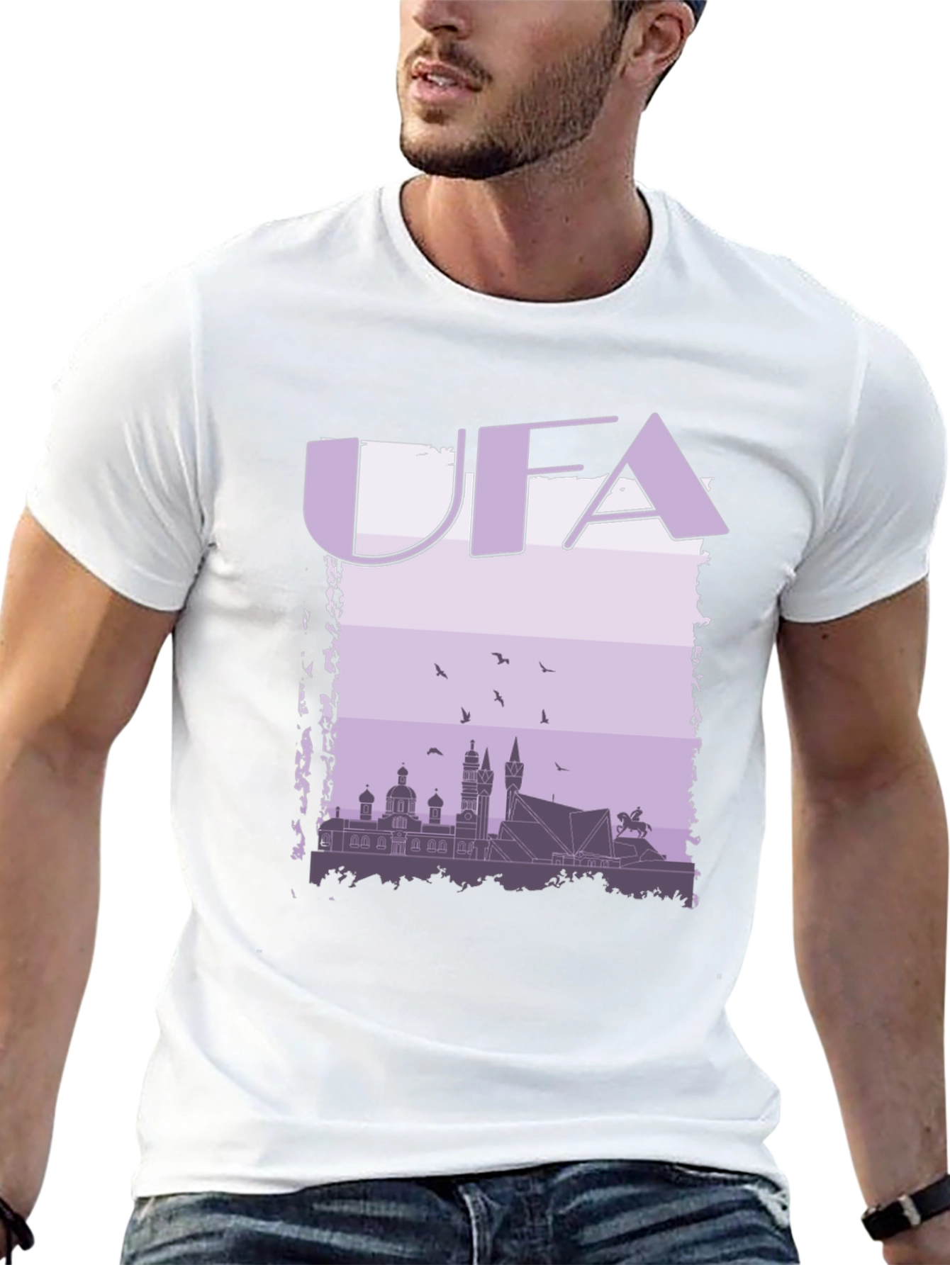 UFA Skyline Graphic T-Shirt - Black Cotton Tee