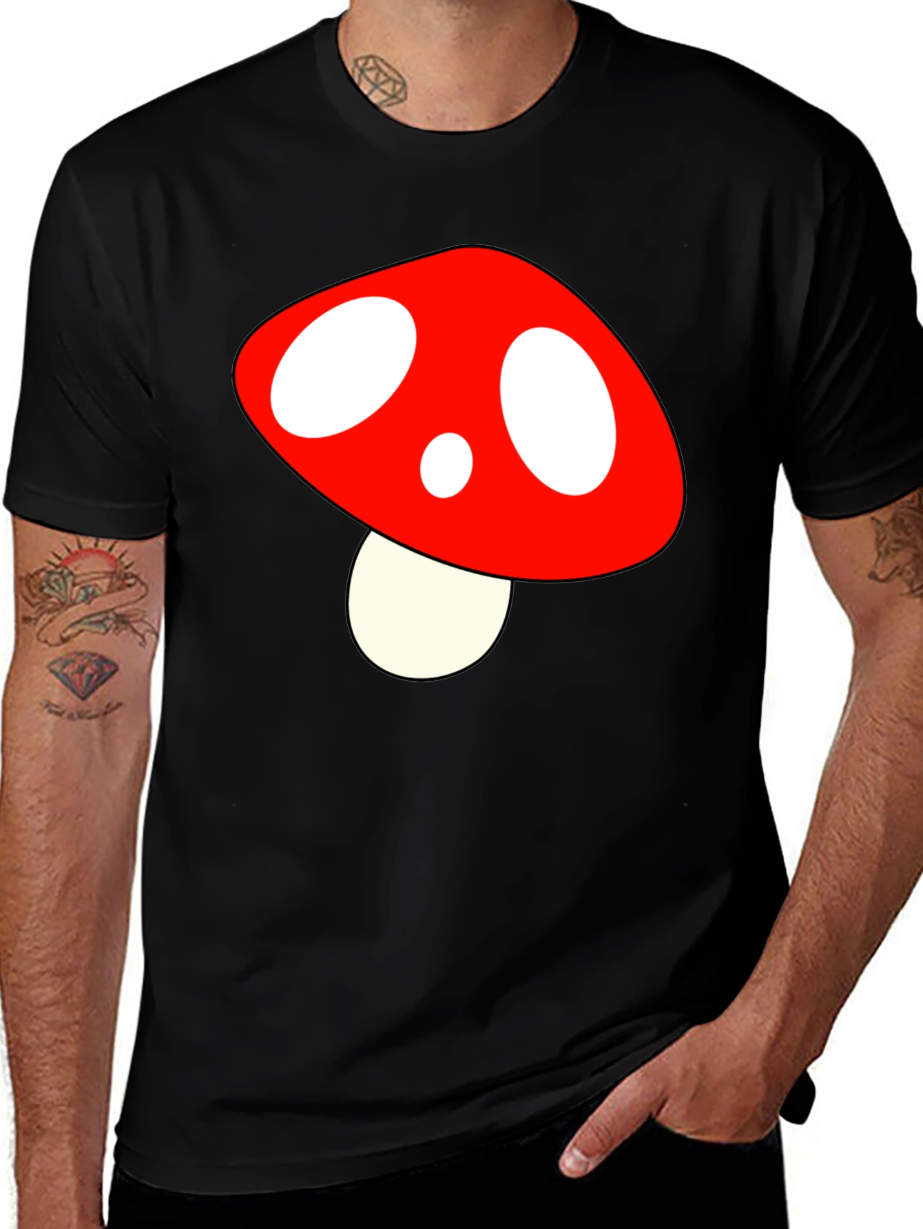 Mushroom Graphic T-Shirt - Black Tee