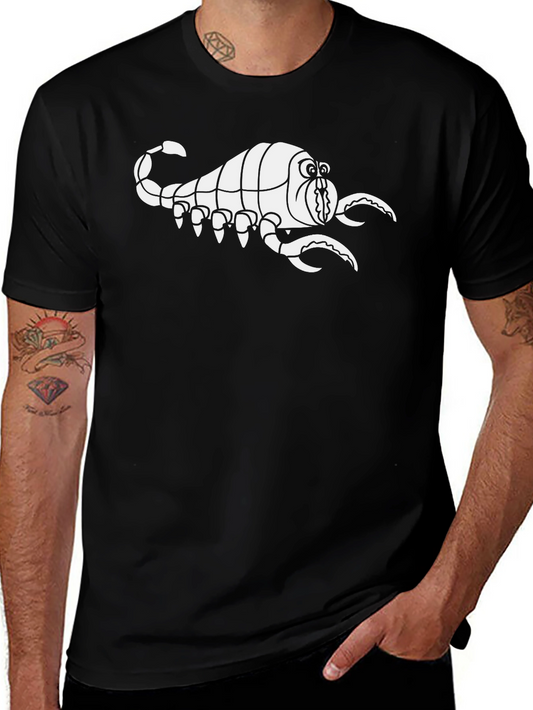 Cartoon Scorpion Graphic Black T-Shirt