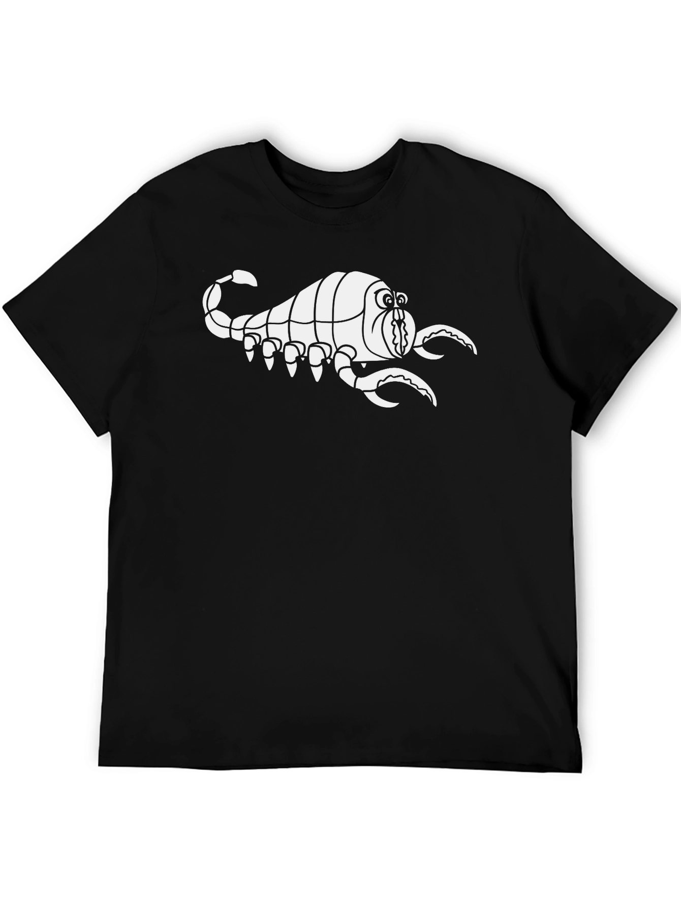 Cartoon Scorpion Graphic Black T-Shirt