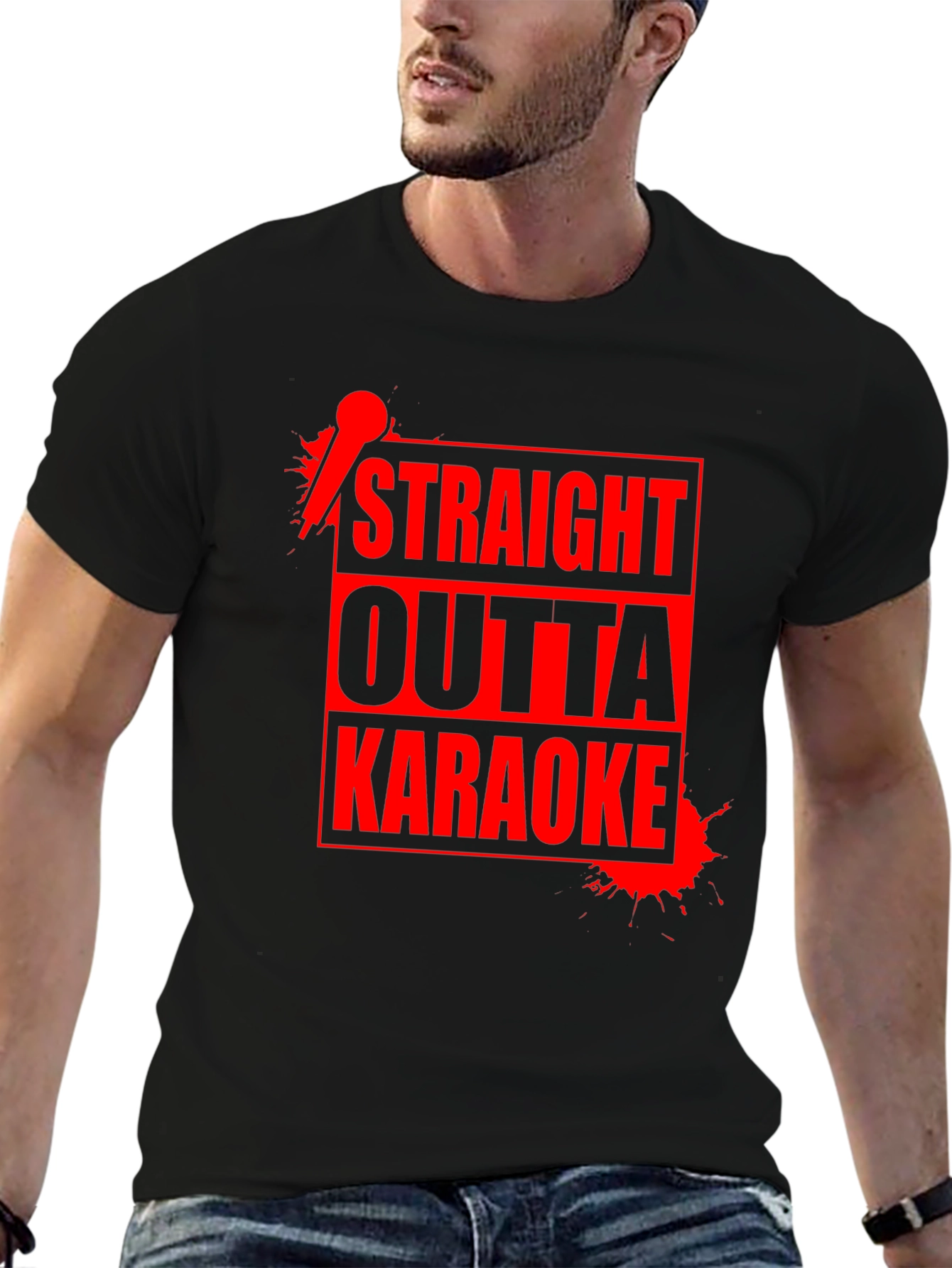 Straight Outta Karaoke T-Shirt - Funny Music Sing Design