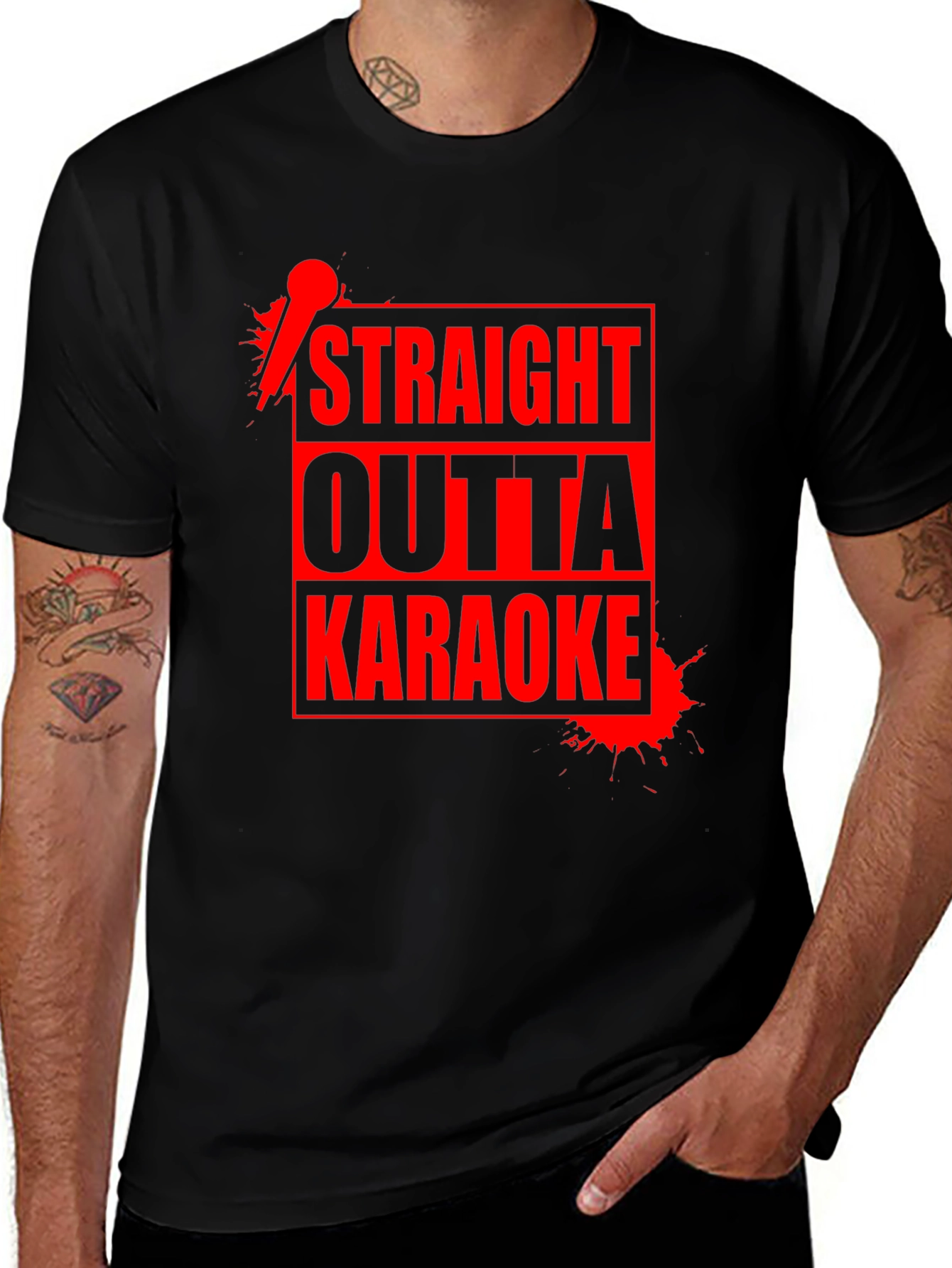 Straight Outta Karaoke T-Shirt - Funny Music Sing Design