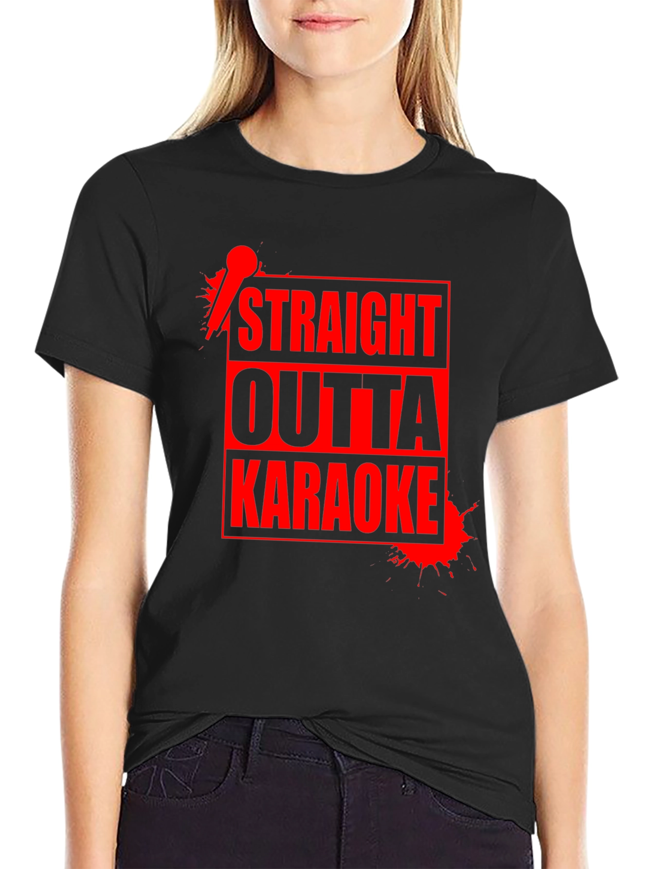 Straight Outta Karaoke T-Shirt - Funny Music Sing Design