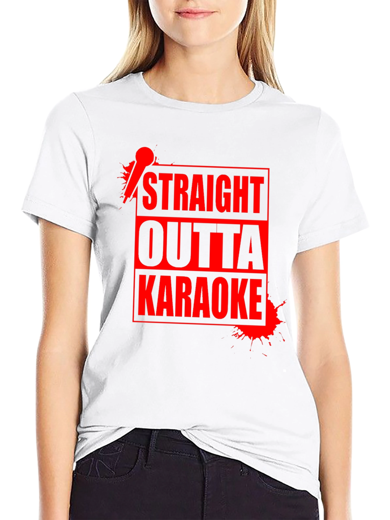Straight Outta Karaoke T-Shirt - Funny Music Sing Design