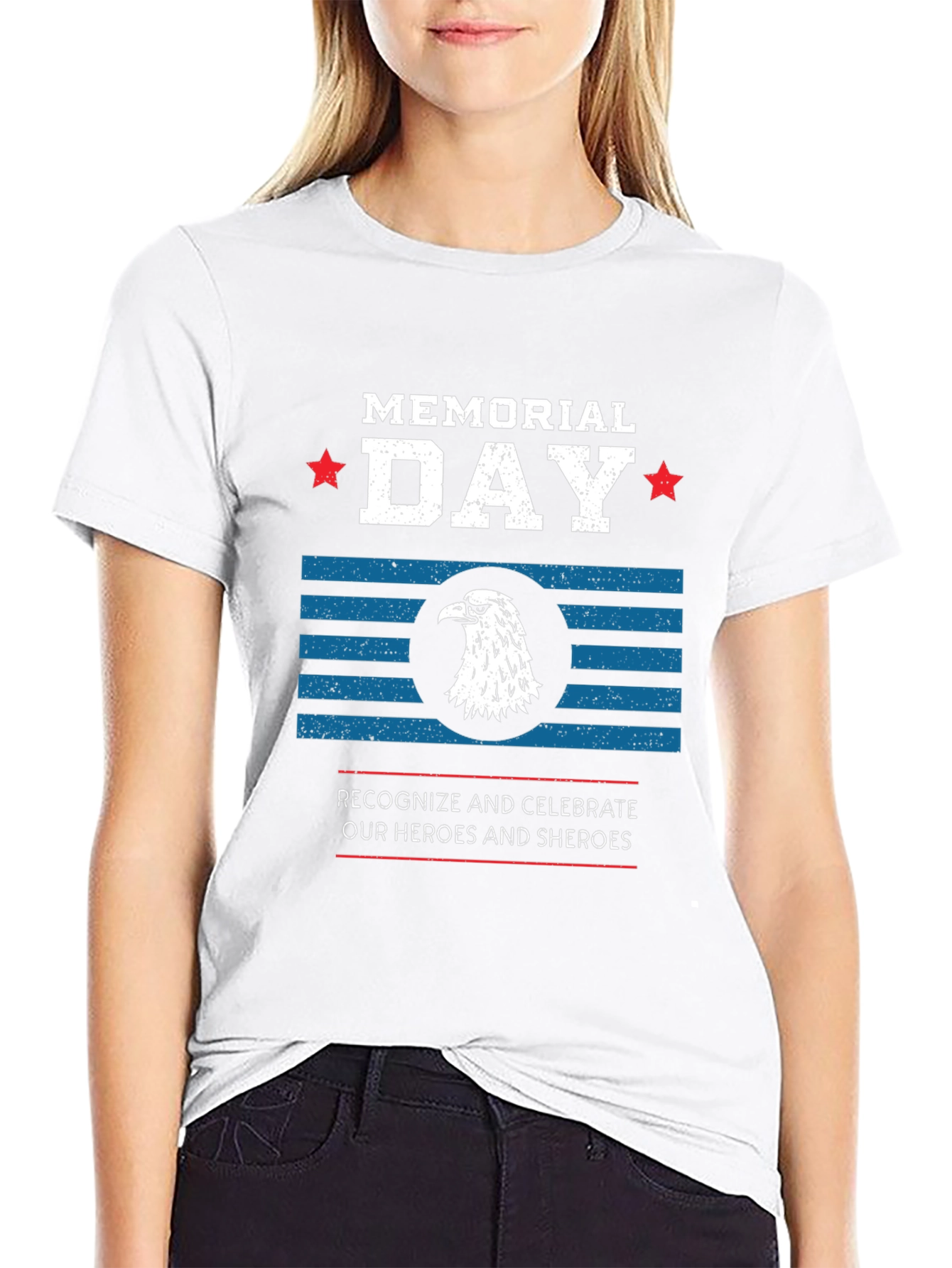 Memorial Day Eagle Graphic T-Shirt - Patriotic Apparel