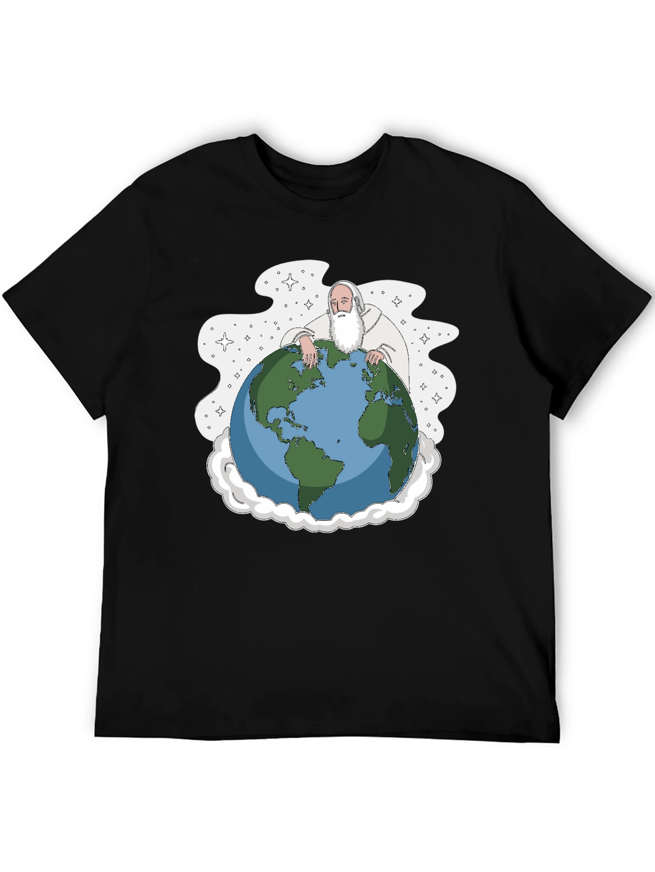 God Holding Earth Graphic Tee - Black T-Shirt
