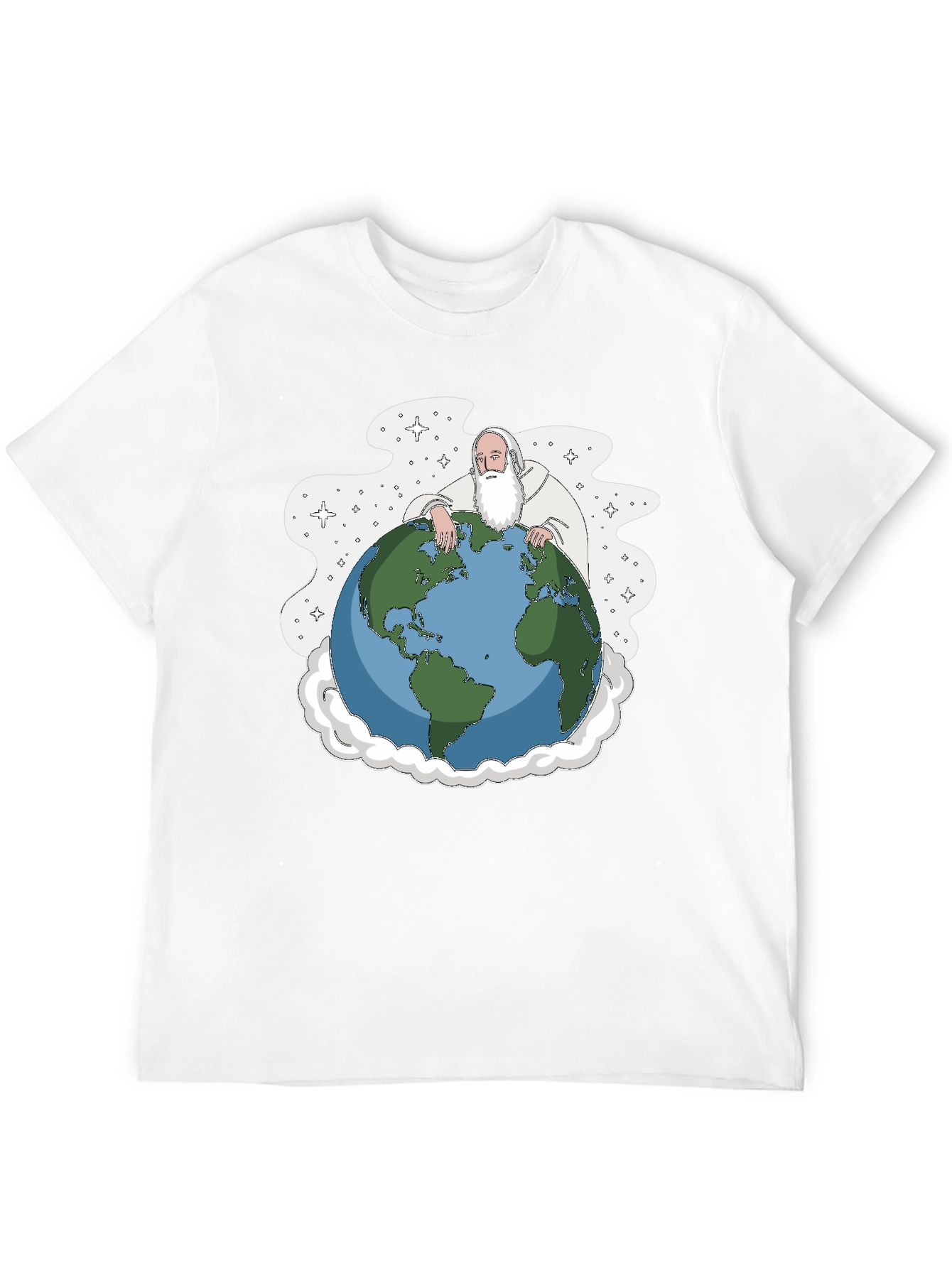 God Holding Earth Graphic Tee - Black T-Shirt