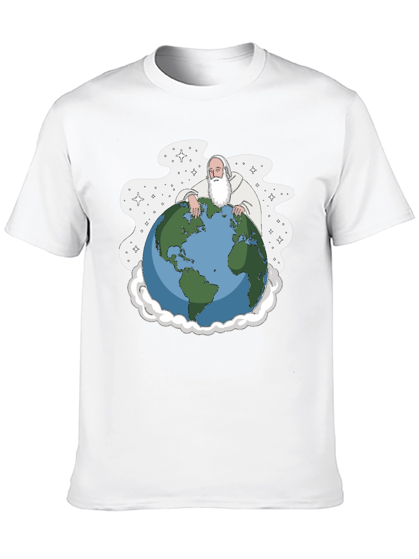 God Holding Earth Graphic Tee - Black T-Shirt