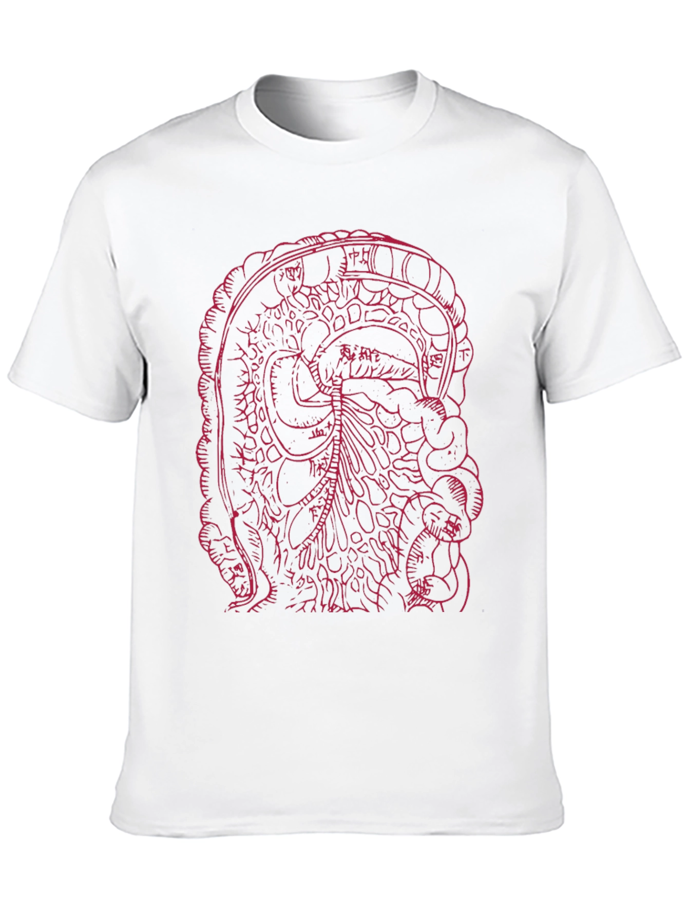 Black Graphic Tee - Intestine Design