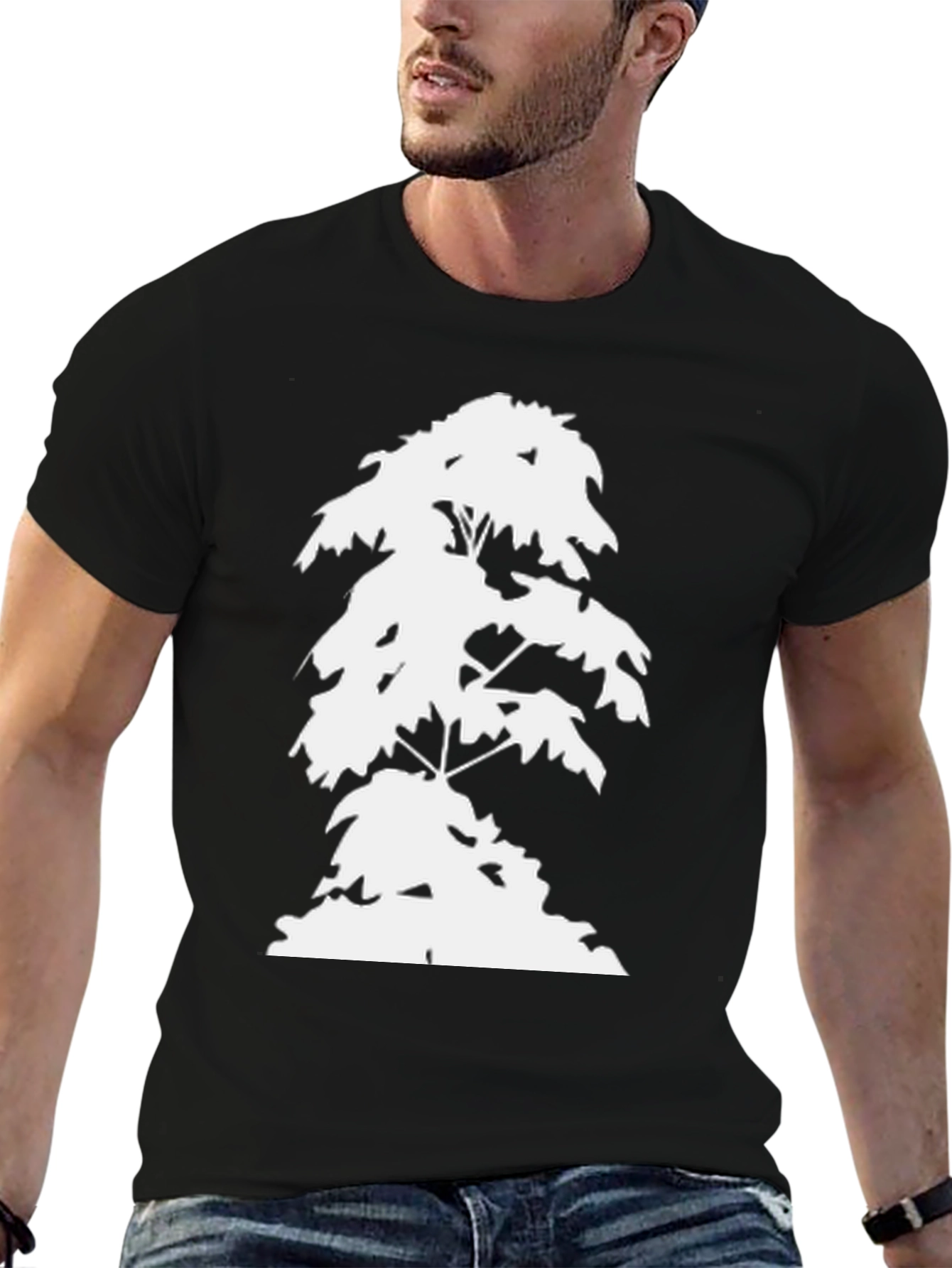 Nature Tree Silhouette Graphic Black T-Shirt