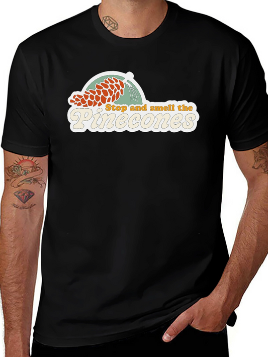 Stop and Smell the Pinecones Graphic Tee - Black