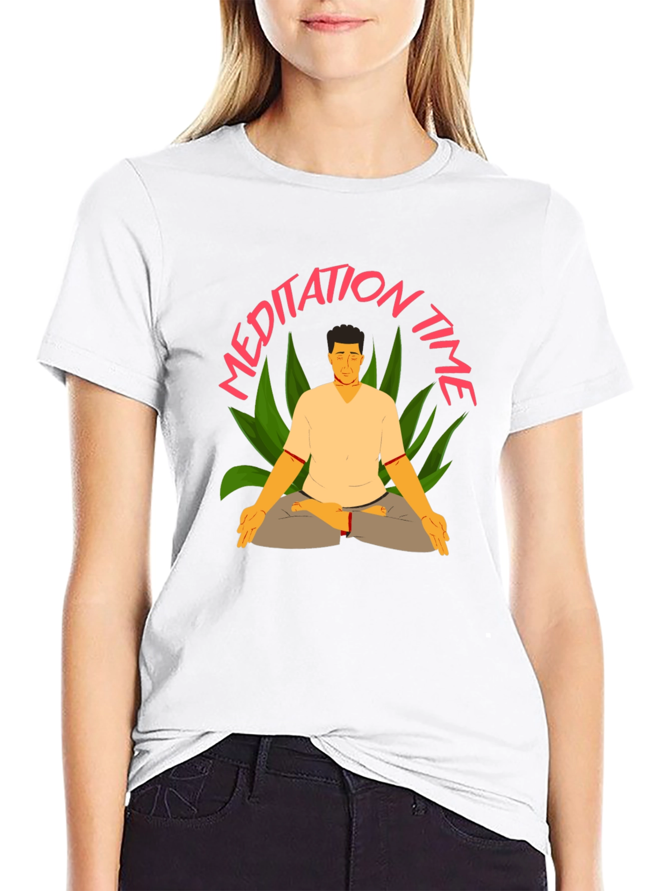 Meditation Time Black T-Shirt for Men