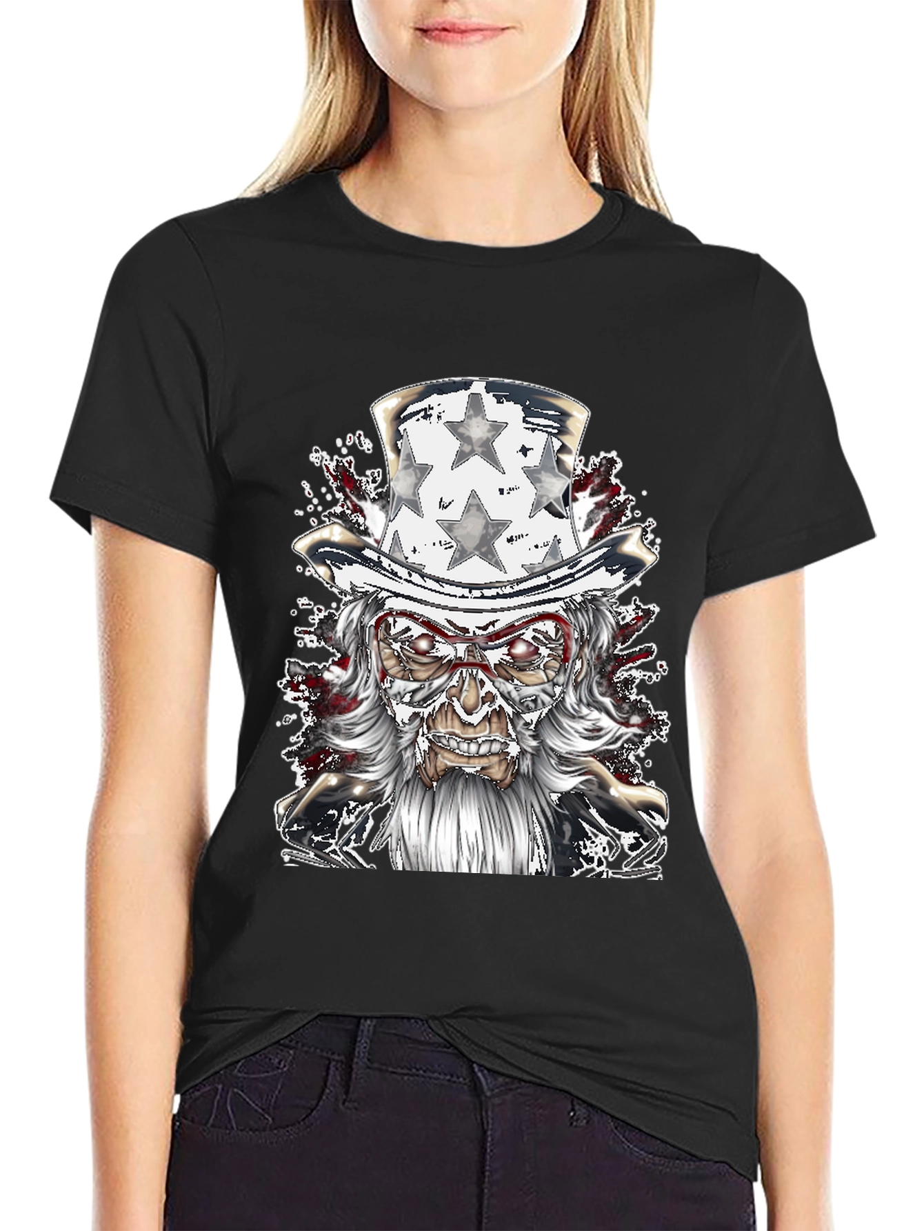 Uncle Sam Graphic Tee - Patriotic Horror