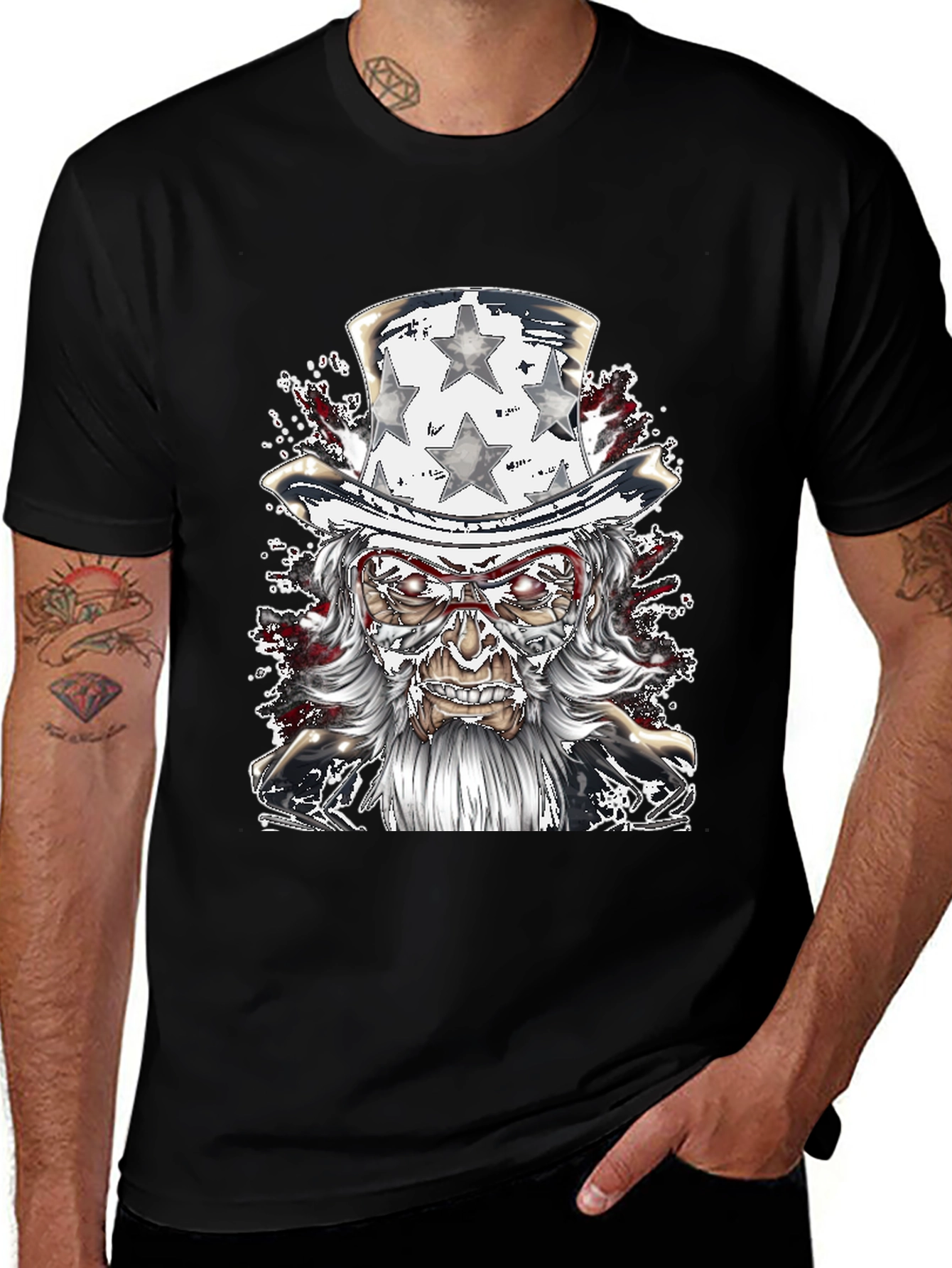 Uncle Sam Graphic Tee - Patriotic Horror