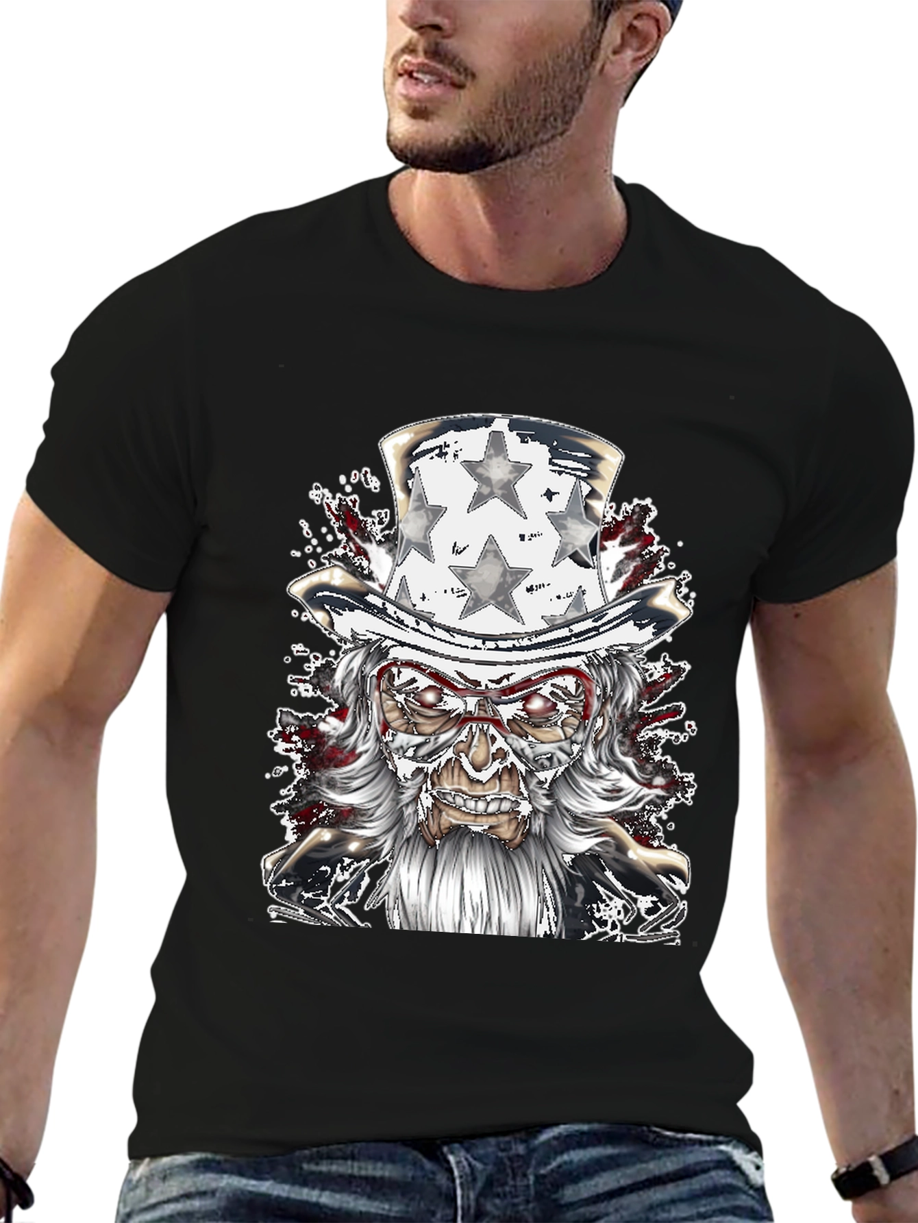 Uncle Sam Graphic Tee - Patriotic Horror