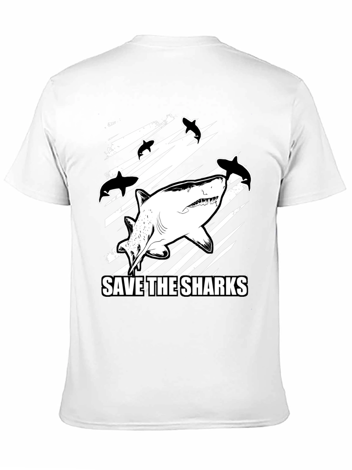 Save the Sharks Graphic T-Shirt - Black Cotton Tee