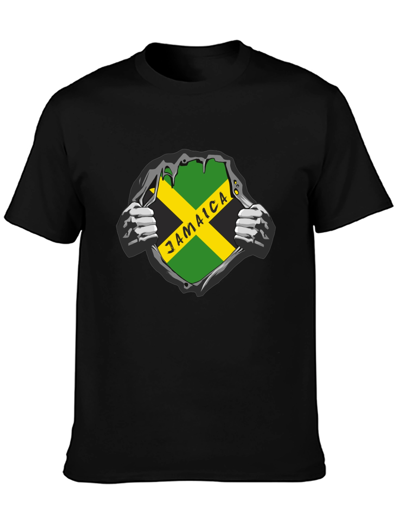 Jamaica Flag Graphic Black T-Shirt