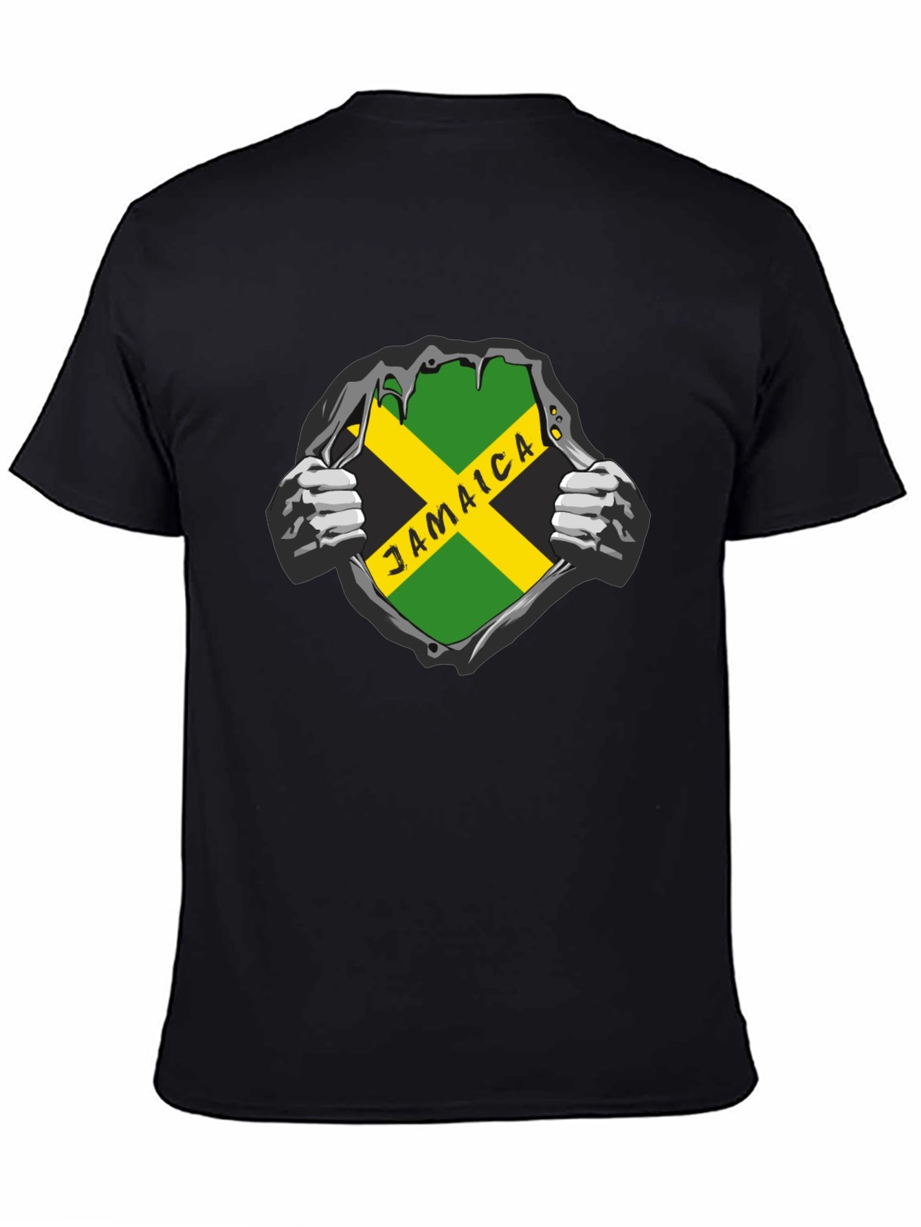 Jamaica Flag Graphic Black T-Shirt