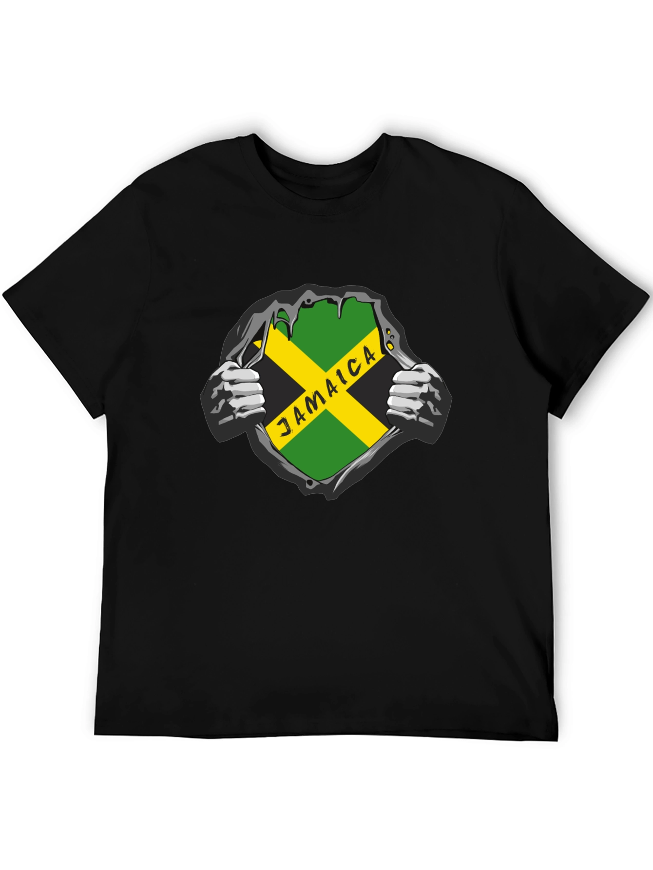Jamaica Flag Graphic Black T-Shirt