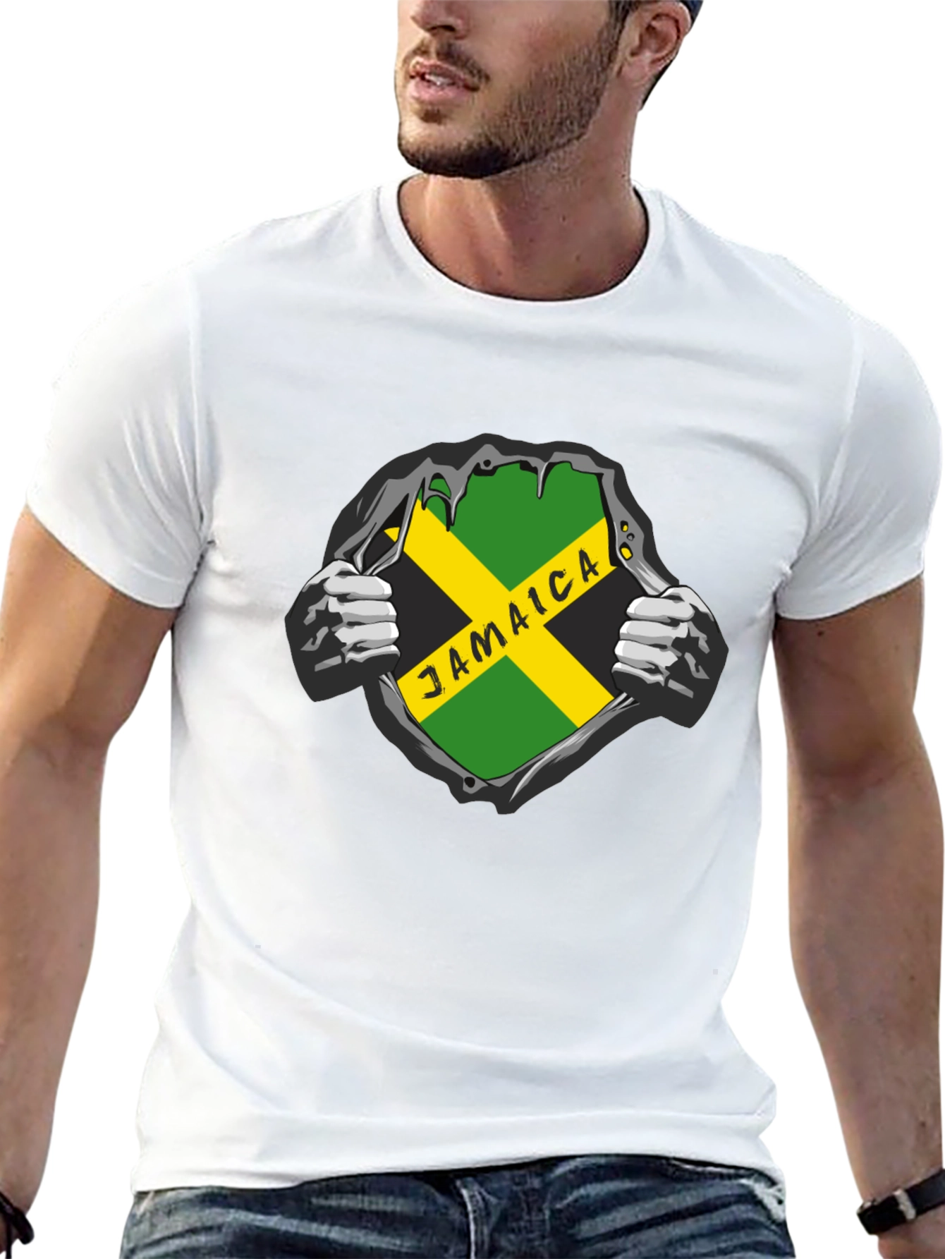 Jamaica Flag Graphic Black T-Shirt