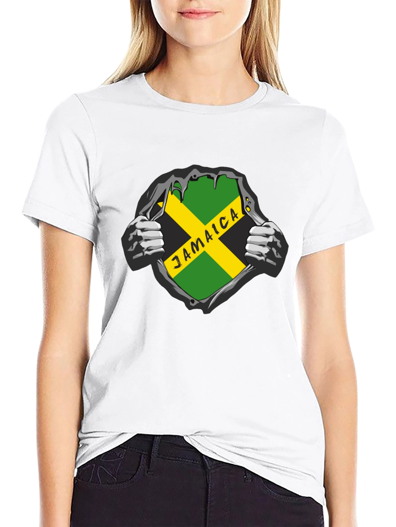 Jamaica Flag Graphic Black T-Shirt